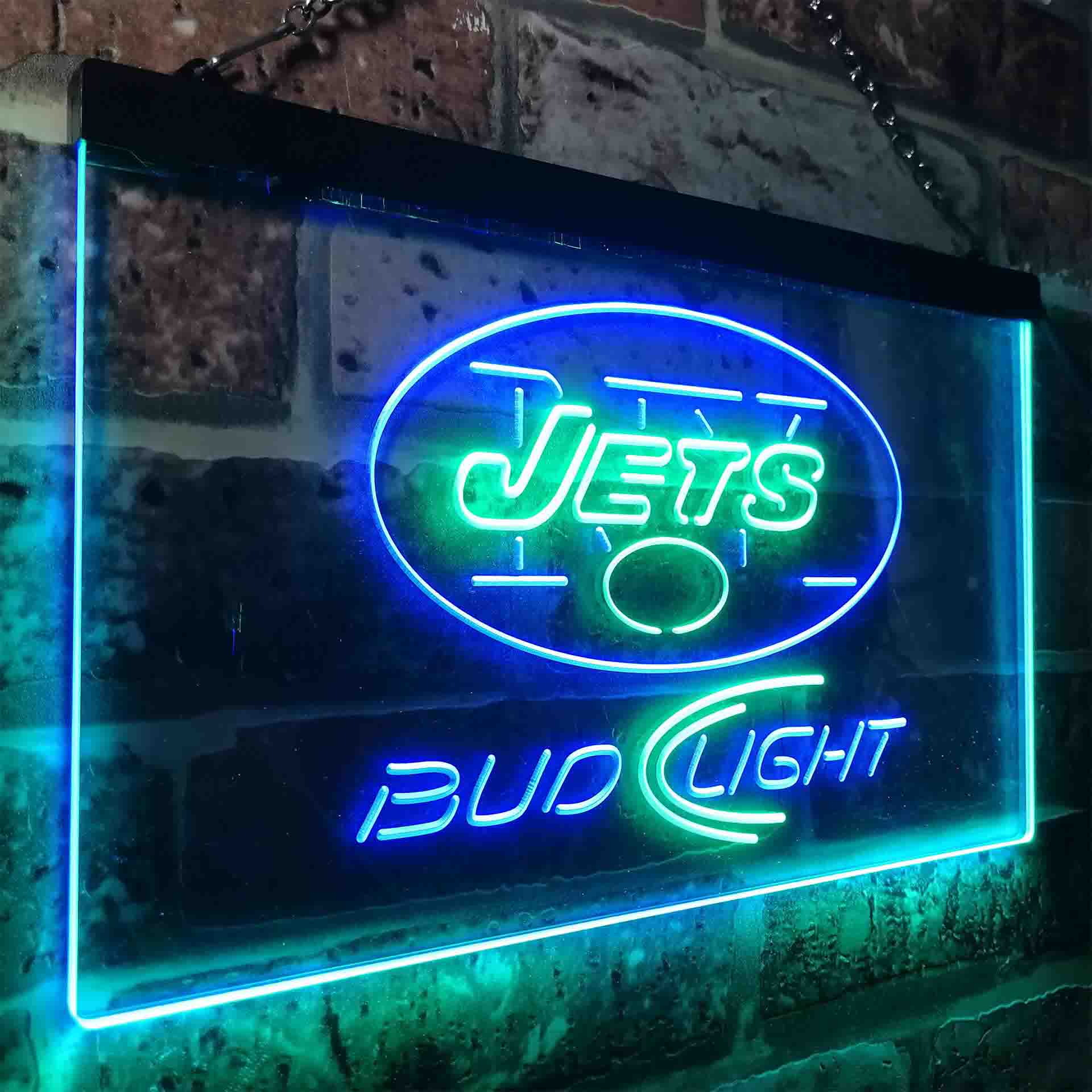 New York Jets Bud Light Neon-Like Led Light Sign