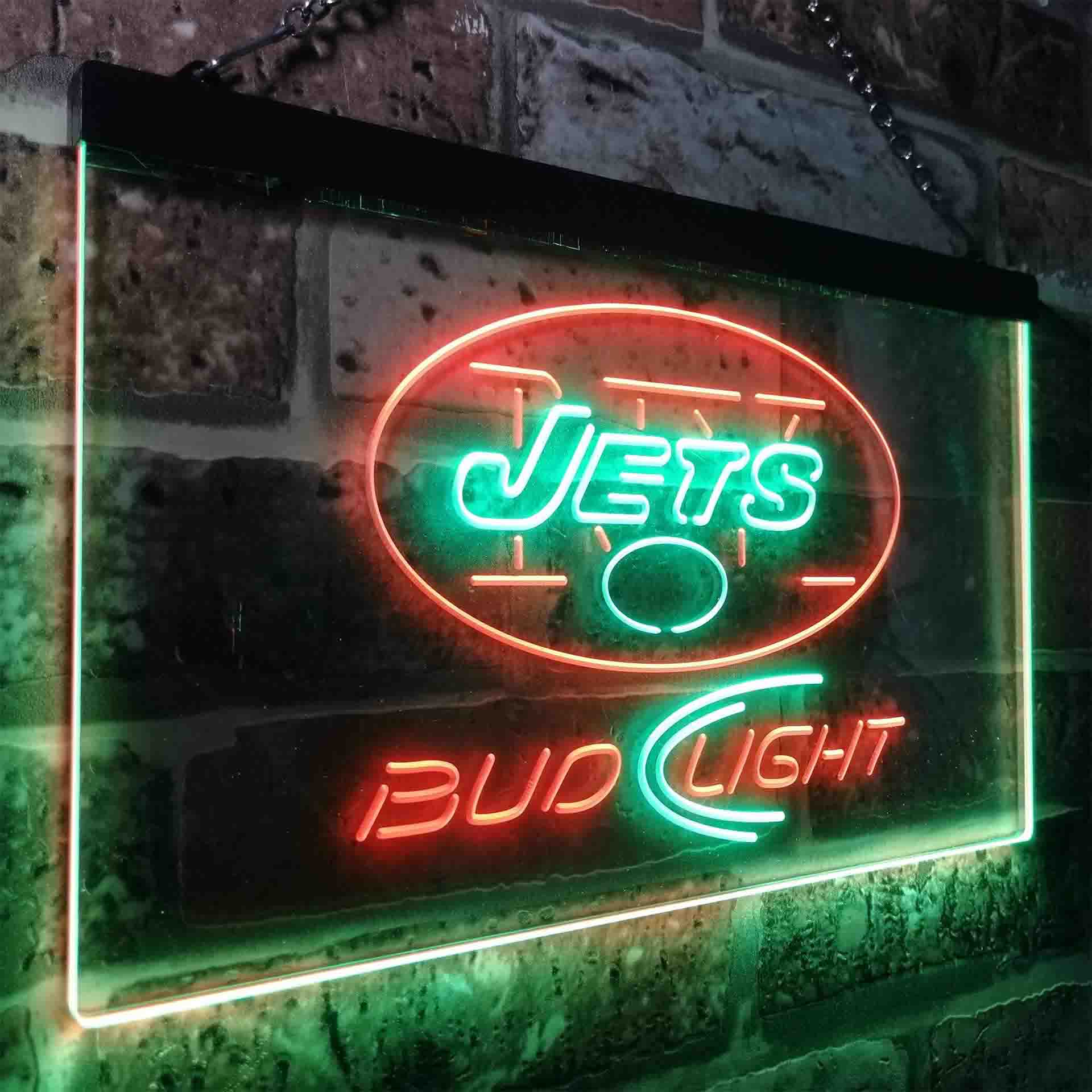 New York Jets Bud Light Neon-Like Led Light Sign