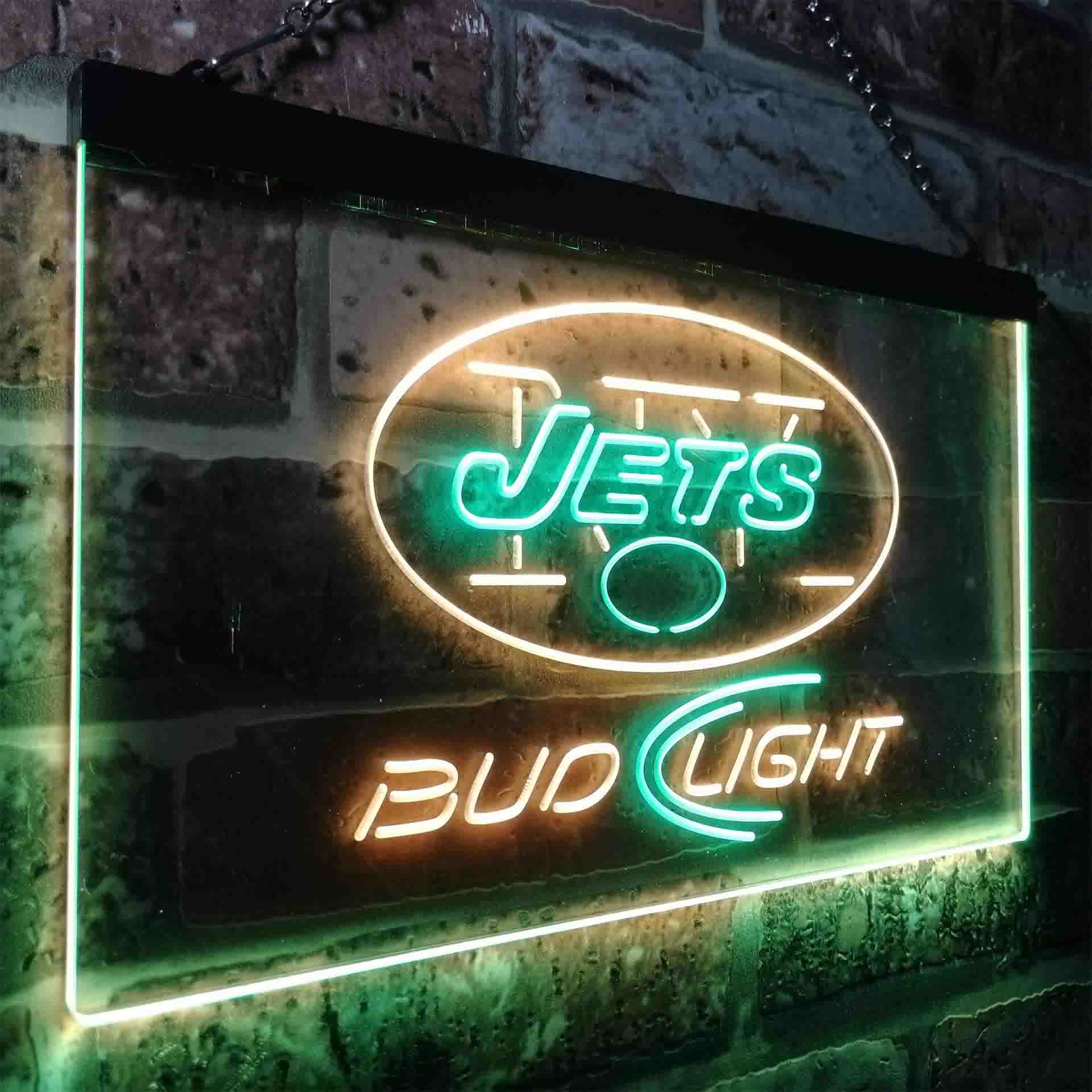 New York Jets Bud Light Neon-Like Led Light Sign