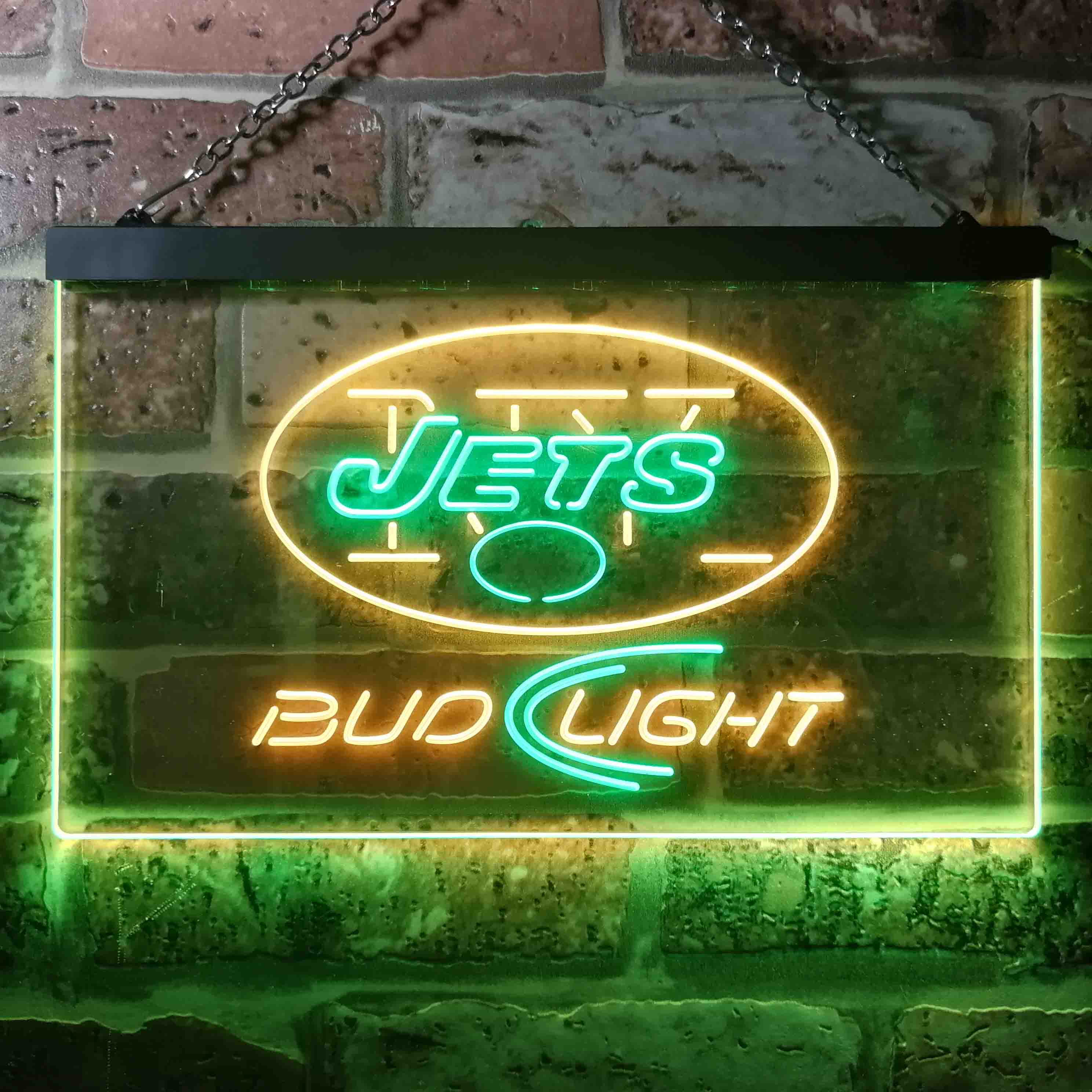 New York Jets Bud Light Neon-Like Led Light Sign