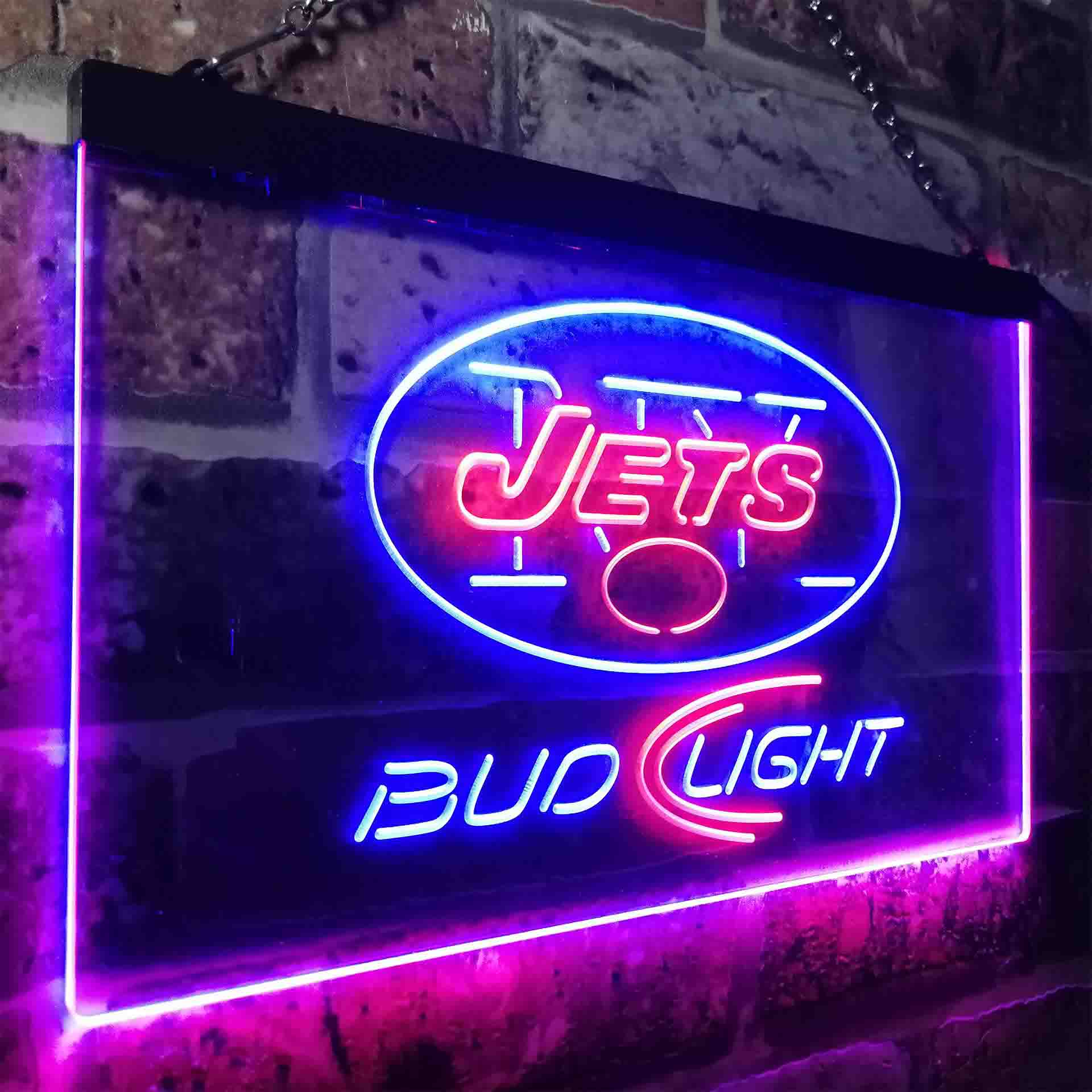 New York Jets Bud Light Neon-Like Led Light Sign