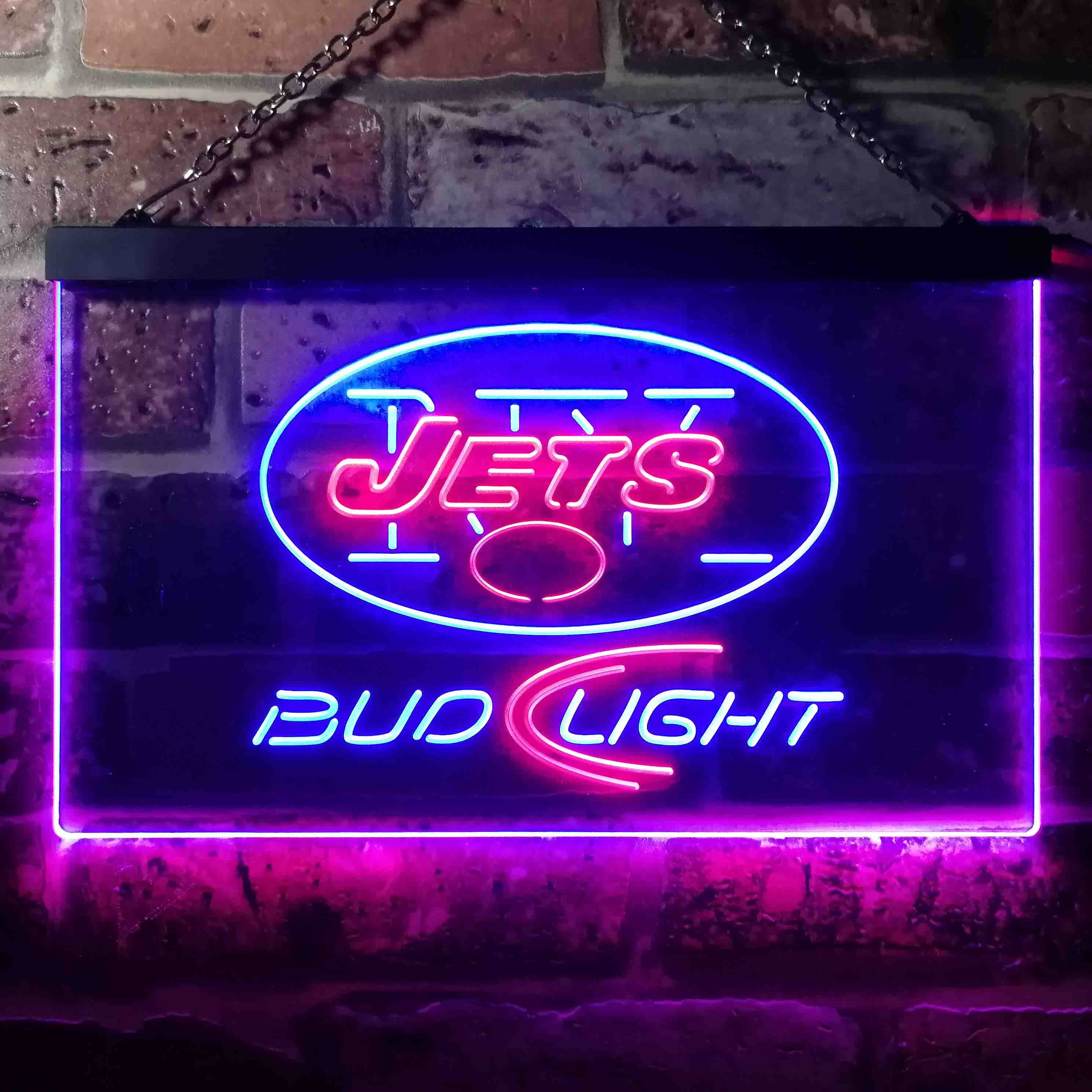 New York Jets Bud Light Neon-Like Led Light Sign