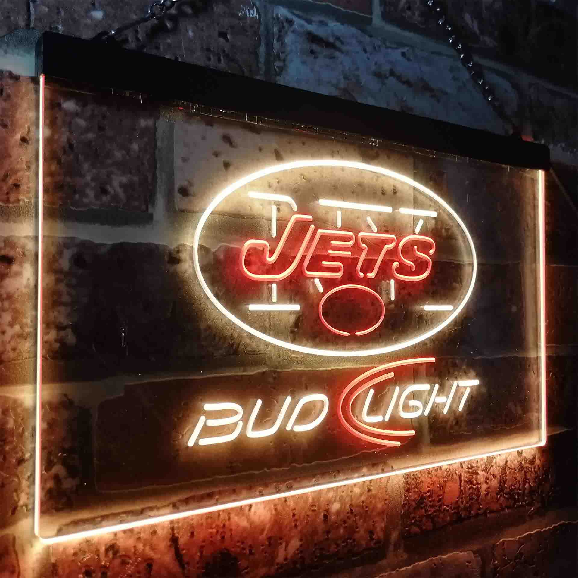 New York Jets Bud Light Neon-Like Led Light Sign