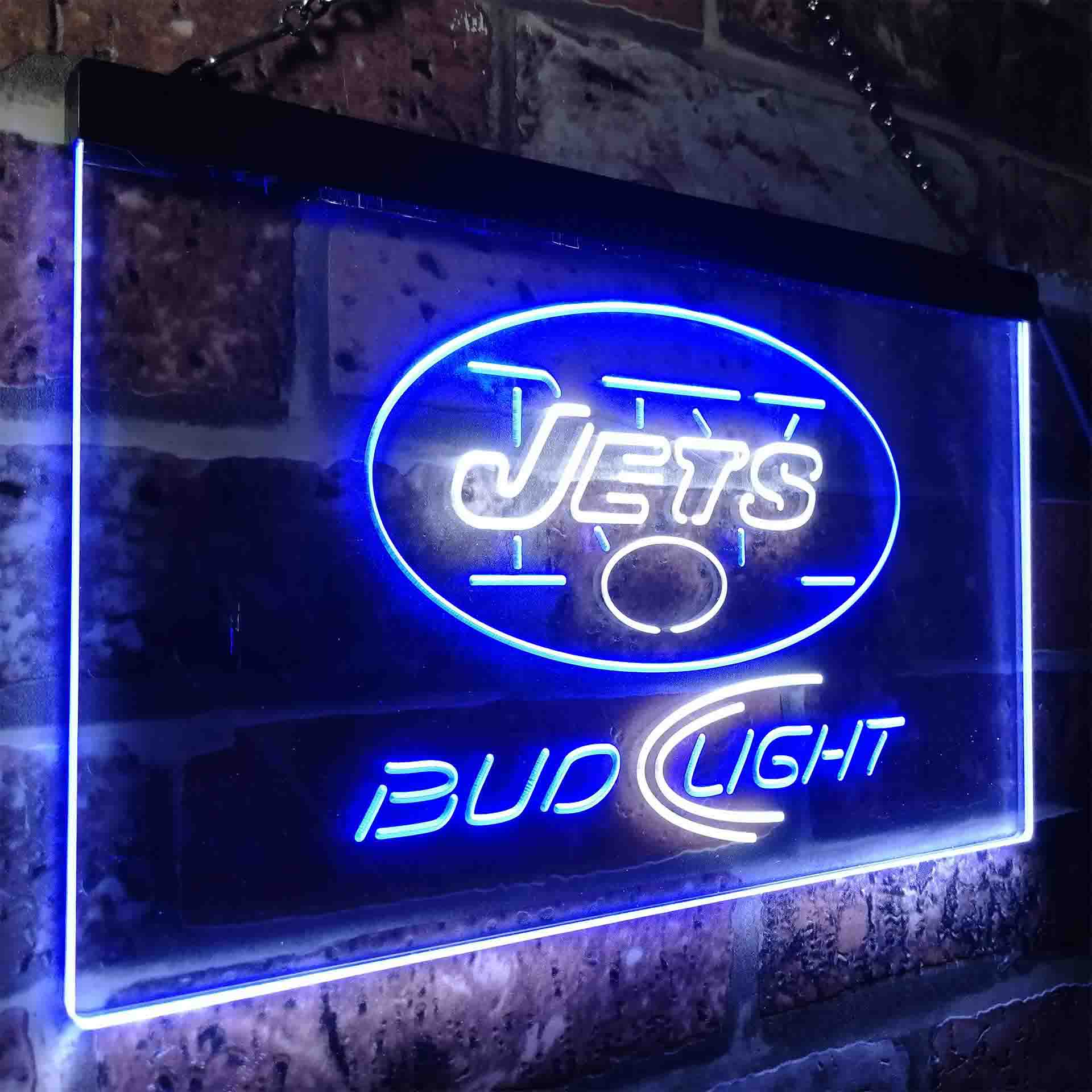 New York Jets Bud Light Neon-Like Led Light Sign