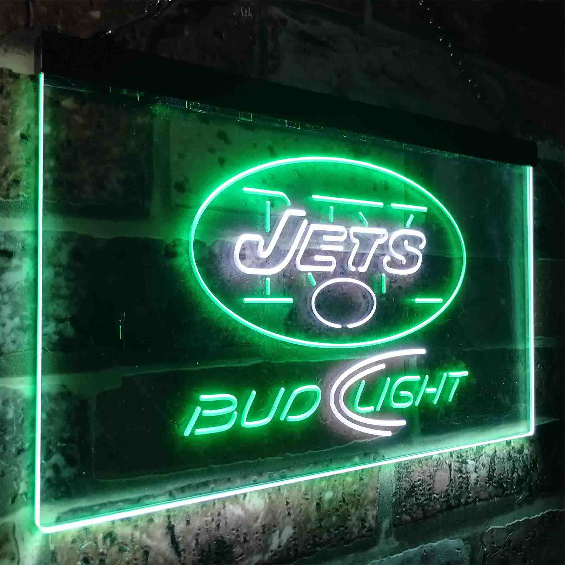 New York Jets Bud Light Neon-Like Led Light Sign