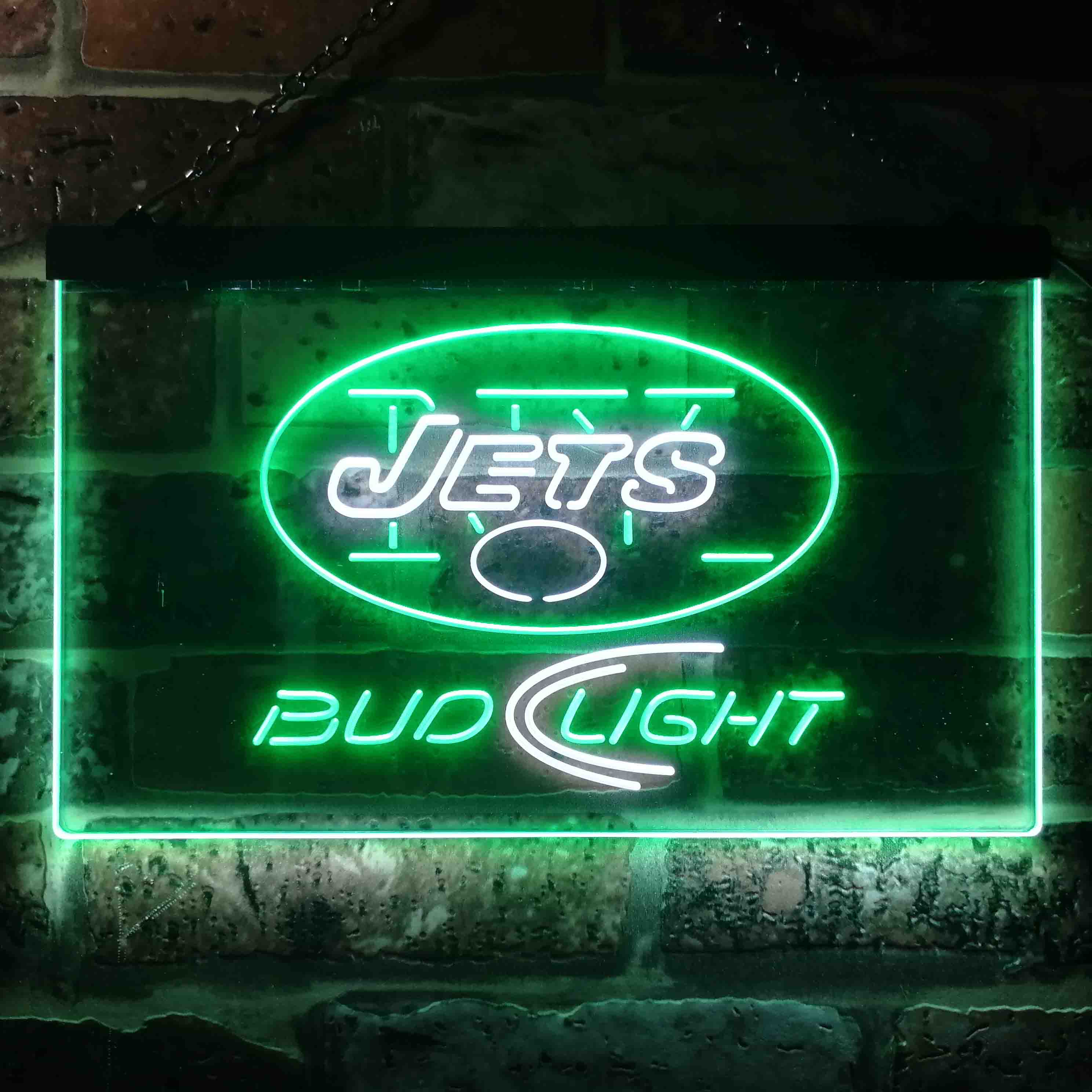 New York Jets Bud Light Neon-Like Led Light Sign