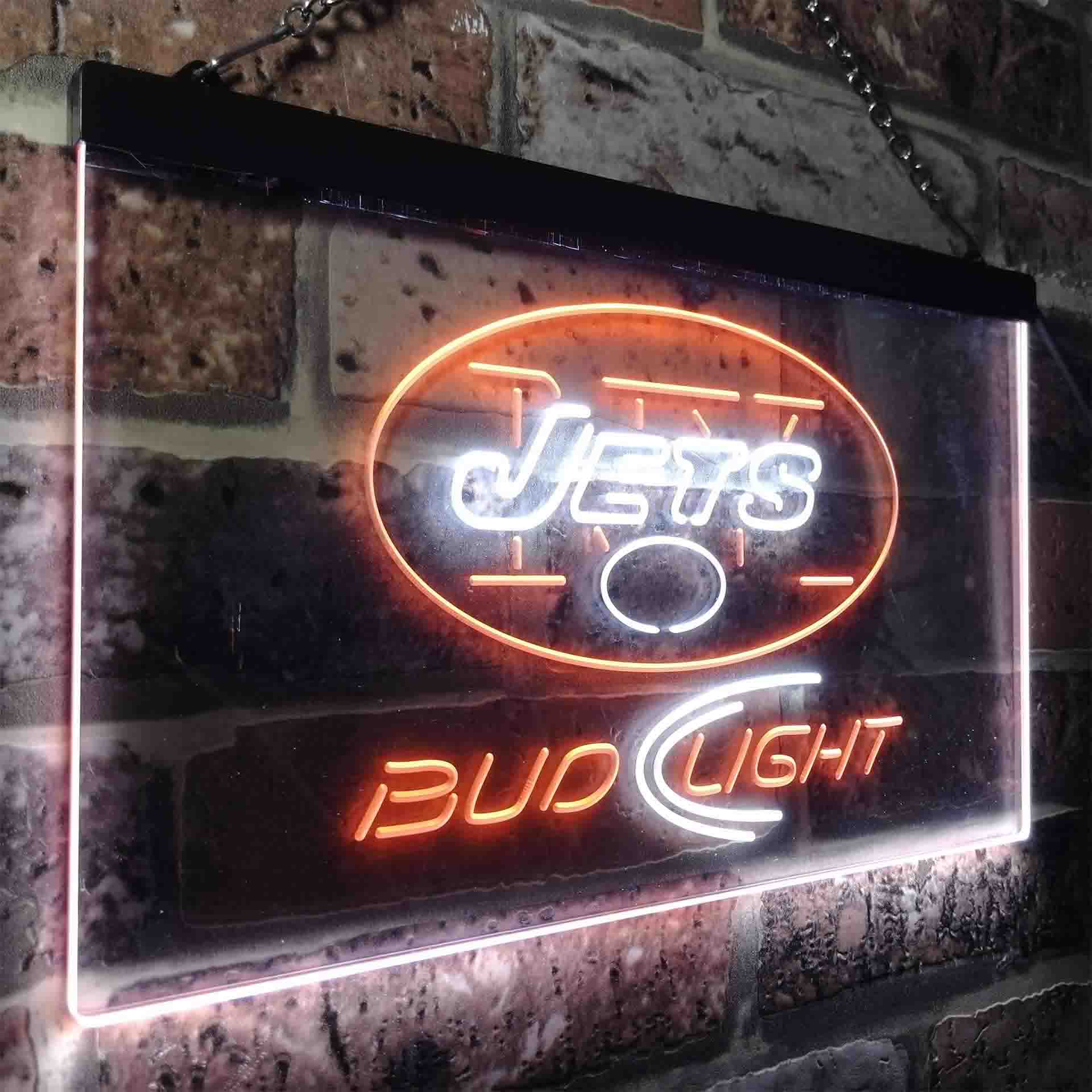 New York Jets Bud Light Neon-Like Led Light Sign