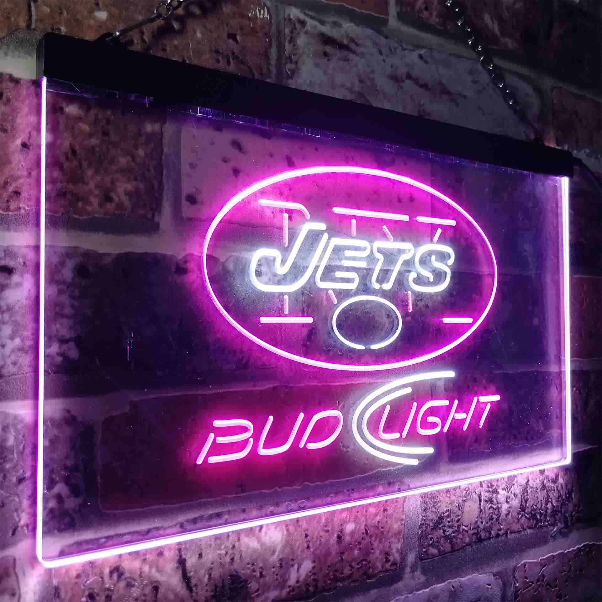 New York Jets Bud Light Neon-Like Led Light Sign