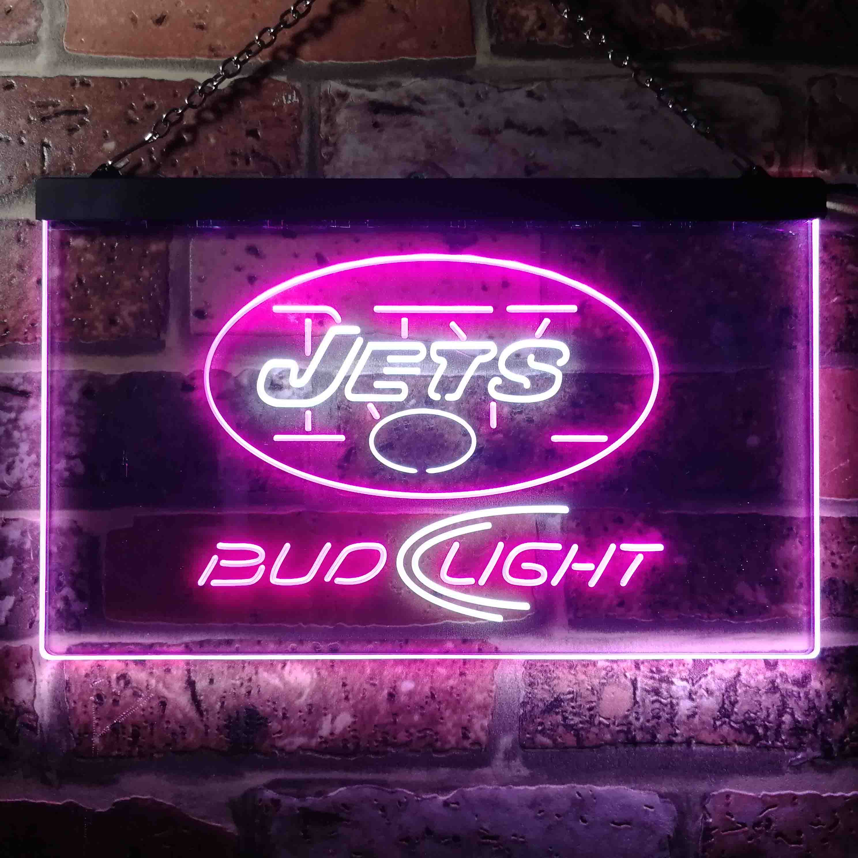 New York Jets Bud Light Neon-Like Led Light Sign