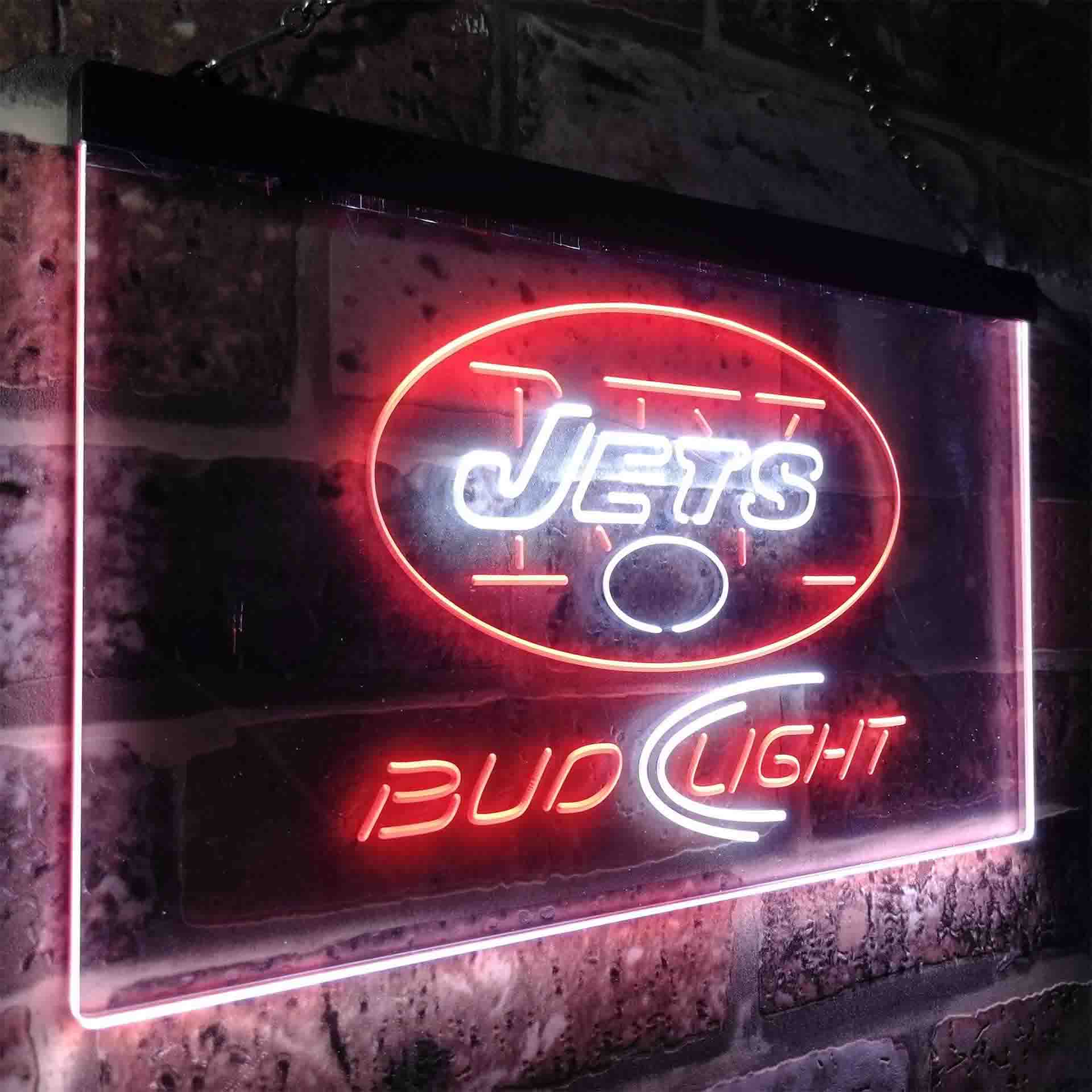 New York Jets Bud Light Neon-Like Led Light Sign