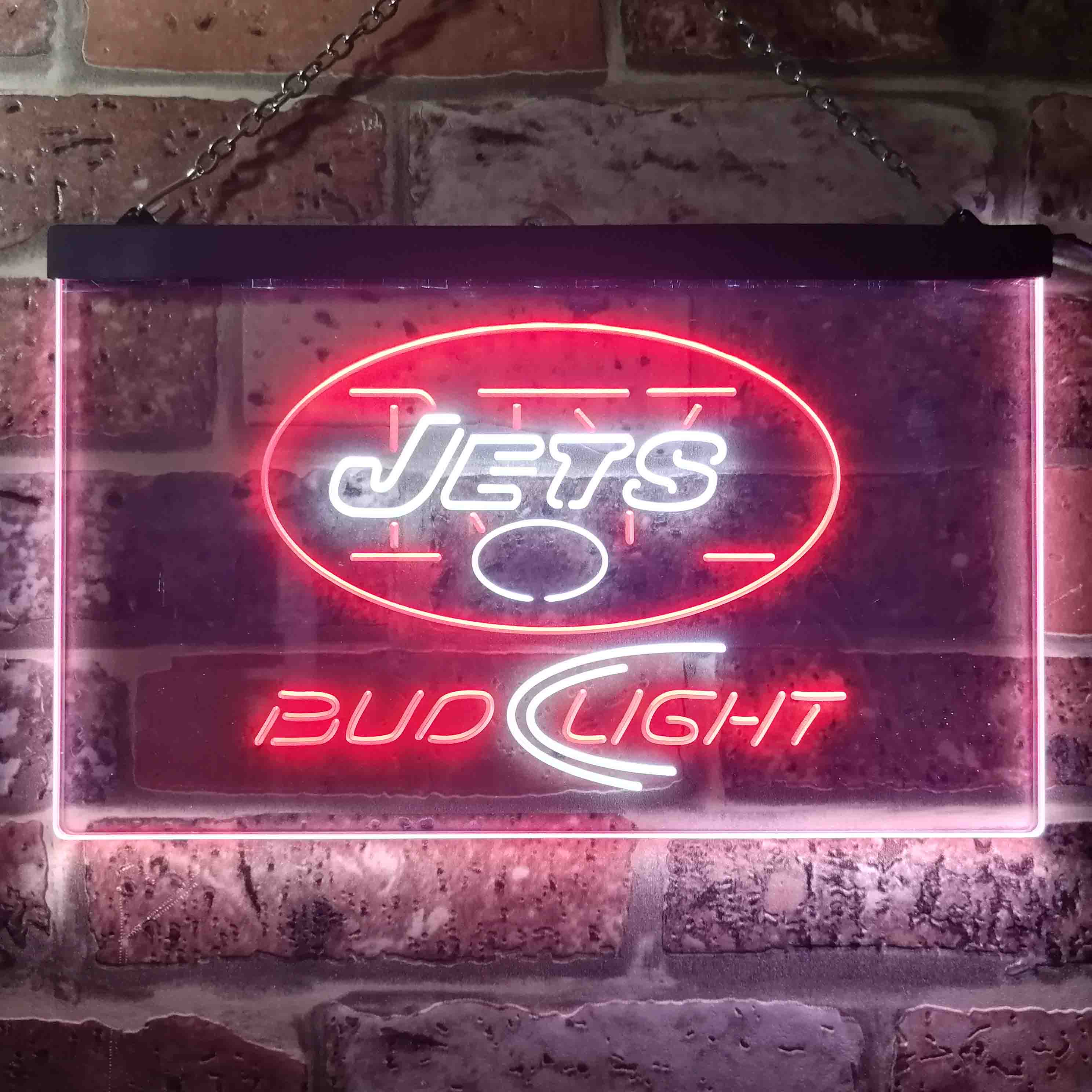 New York Jets Bud Light Neon-Like Led Light Sign