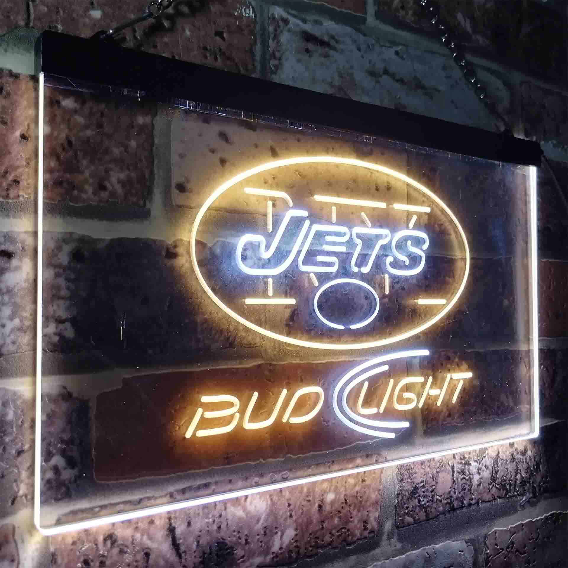 New York Jets Bud Light Neon-Like Led Light Sign