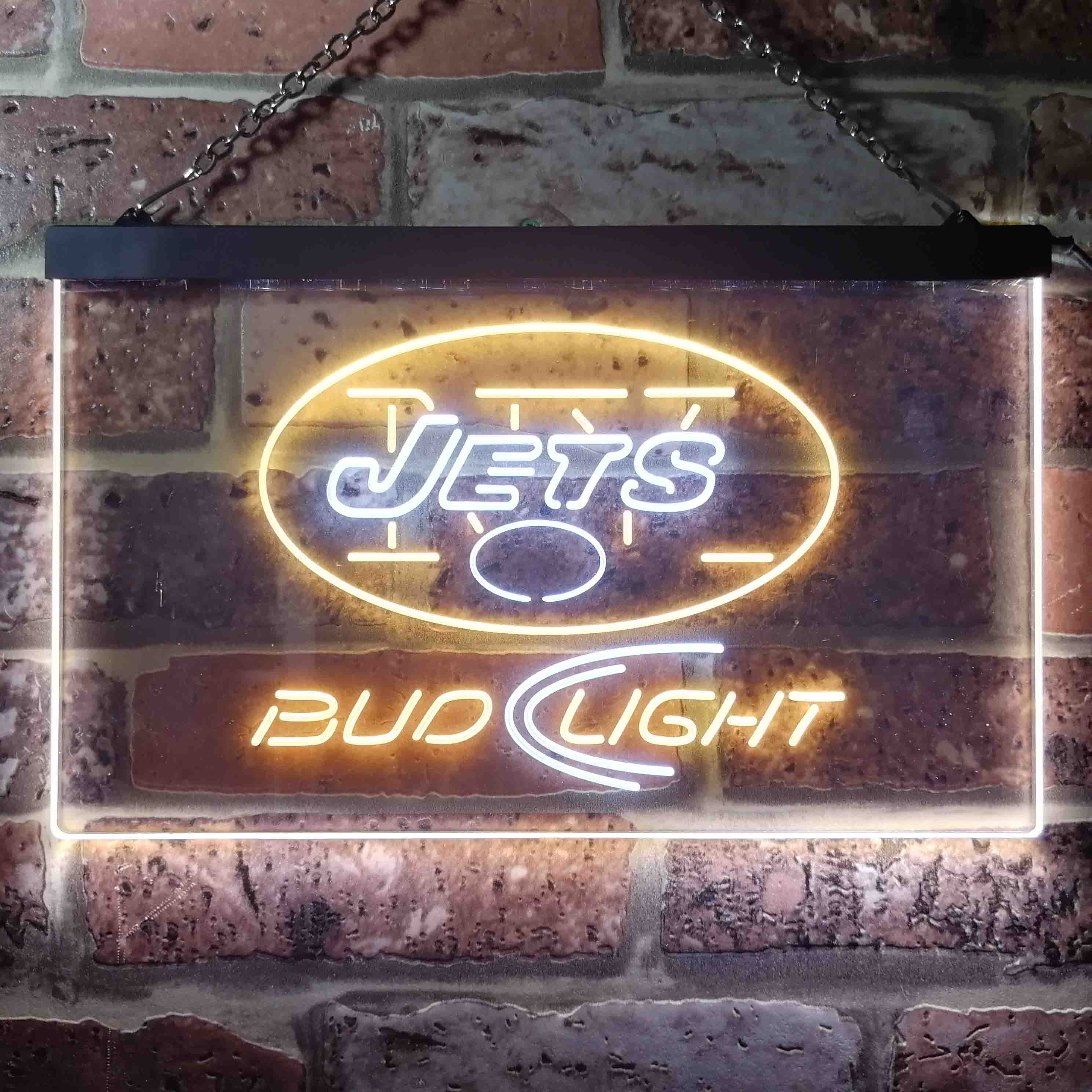 New York Jets Bud Light Neon-Like Led Light Sign