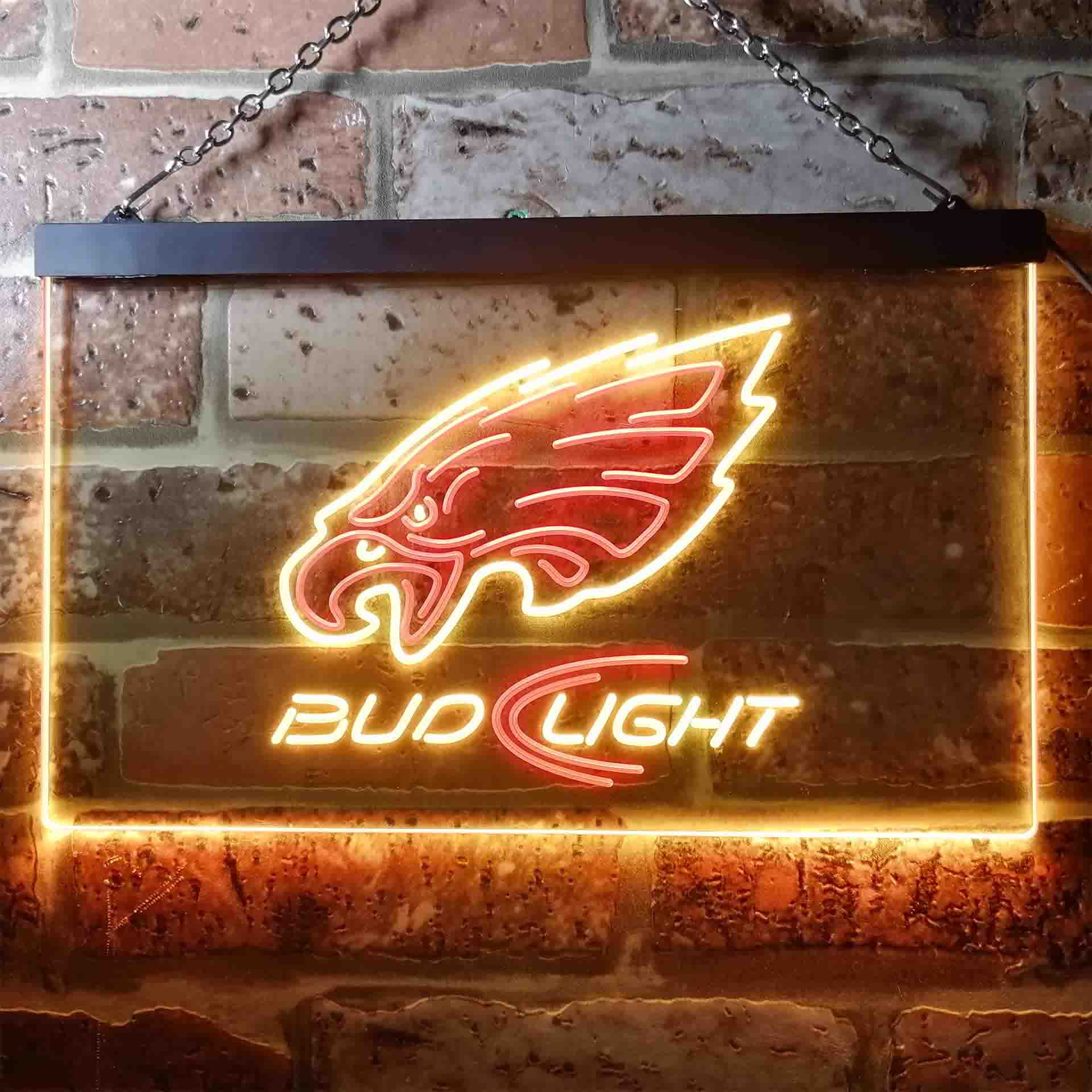 Bud Light Philadelphia Eagles Dual Color LED Neon Sign ProLedSign