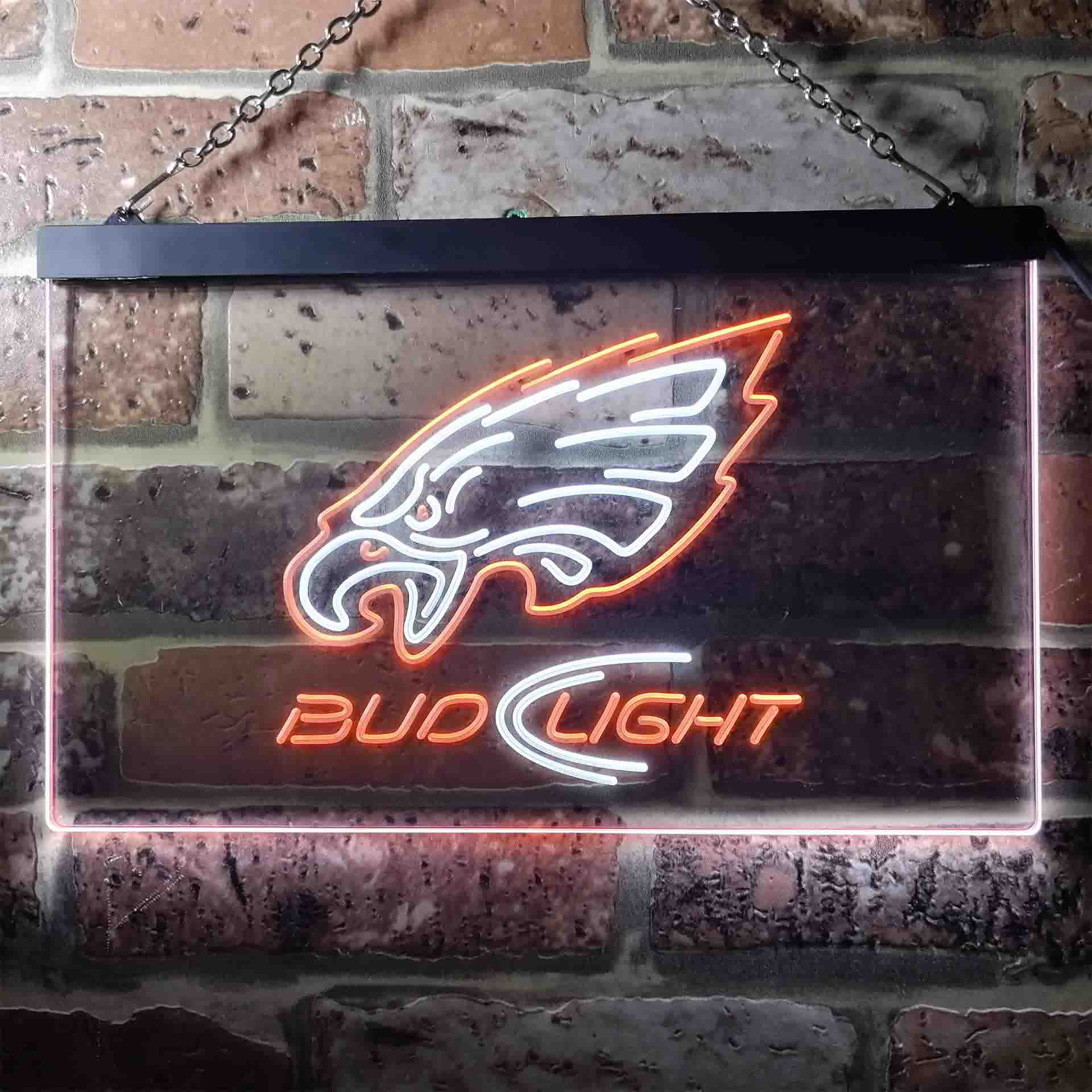 Bud Light Philadelphia Eagles Dual Color LED Neon Sign ProLedSign