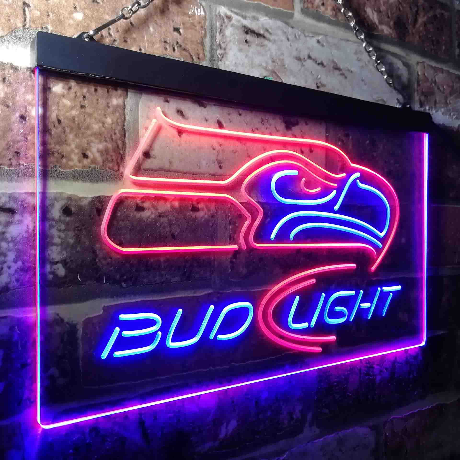 Seattle Seahawks Bud Light Neon-Like LED Light Sign