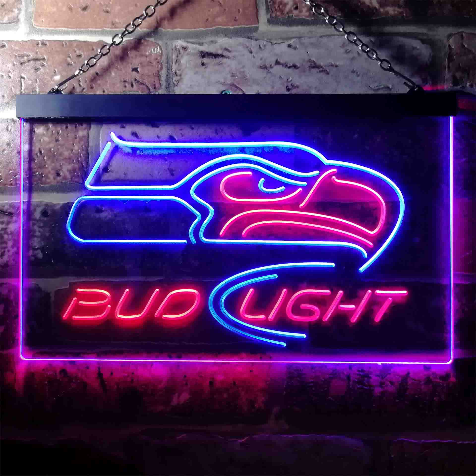 Seattle Seahawks Bud Light Neon-Like LED Light Sign