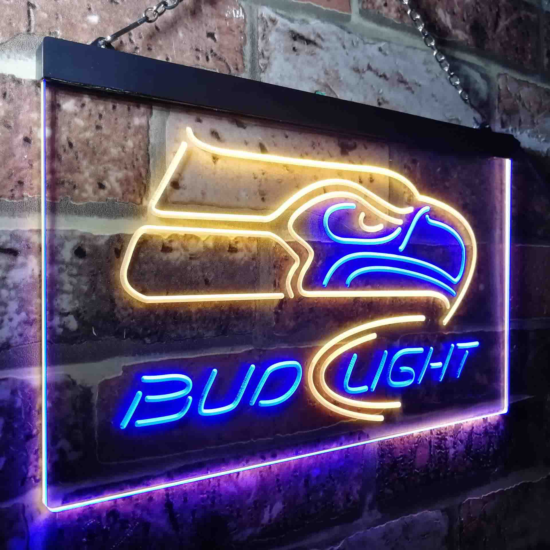 Seattle Seahawks Bud Light Neon-Like LED Light Sign