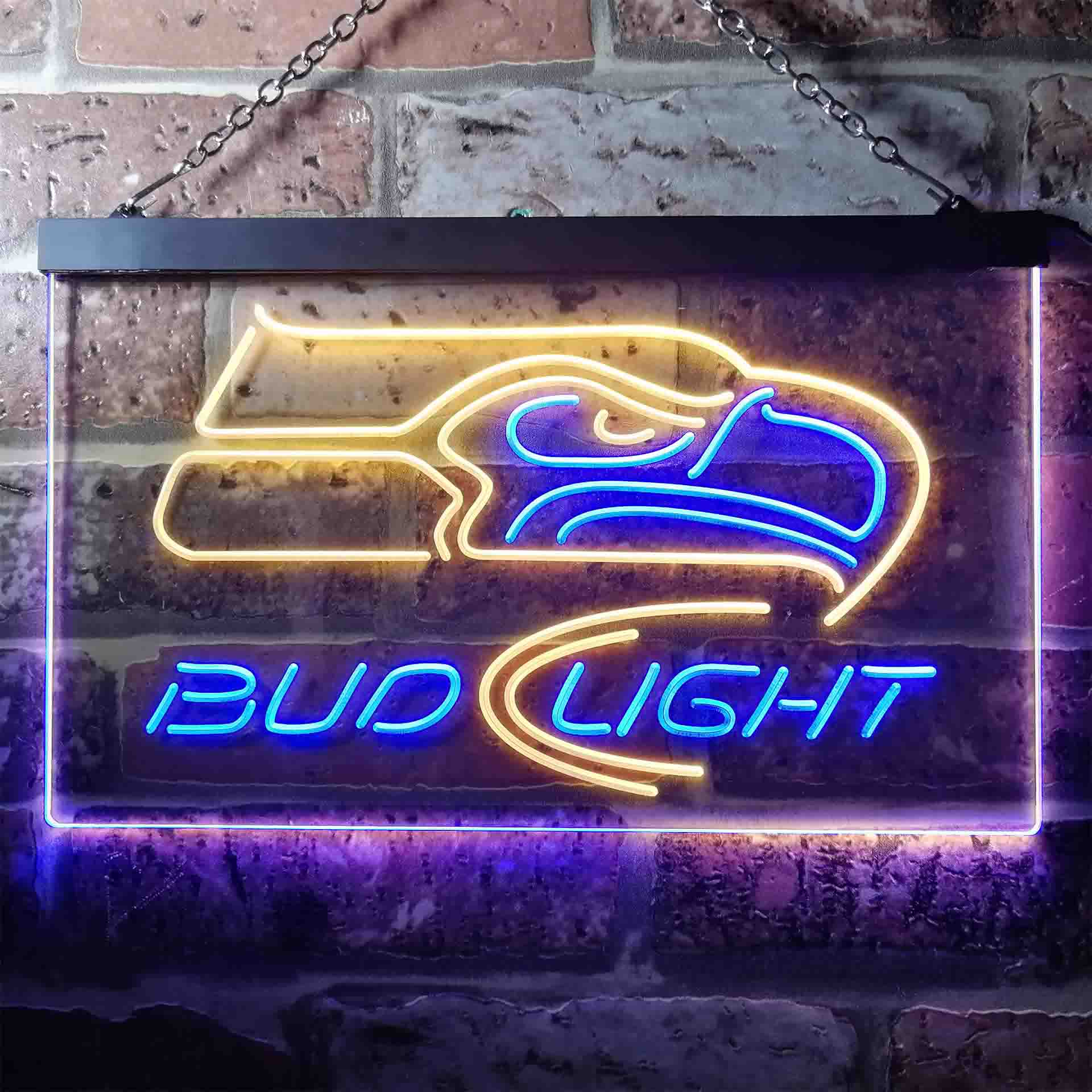 Seattle Seahawks Bud Light Neon-Like LED Light Sign