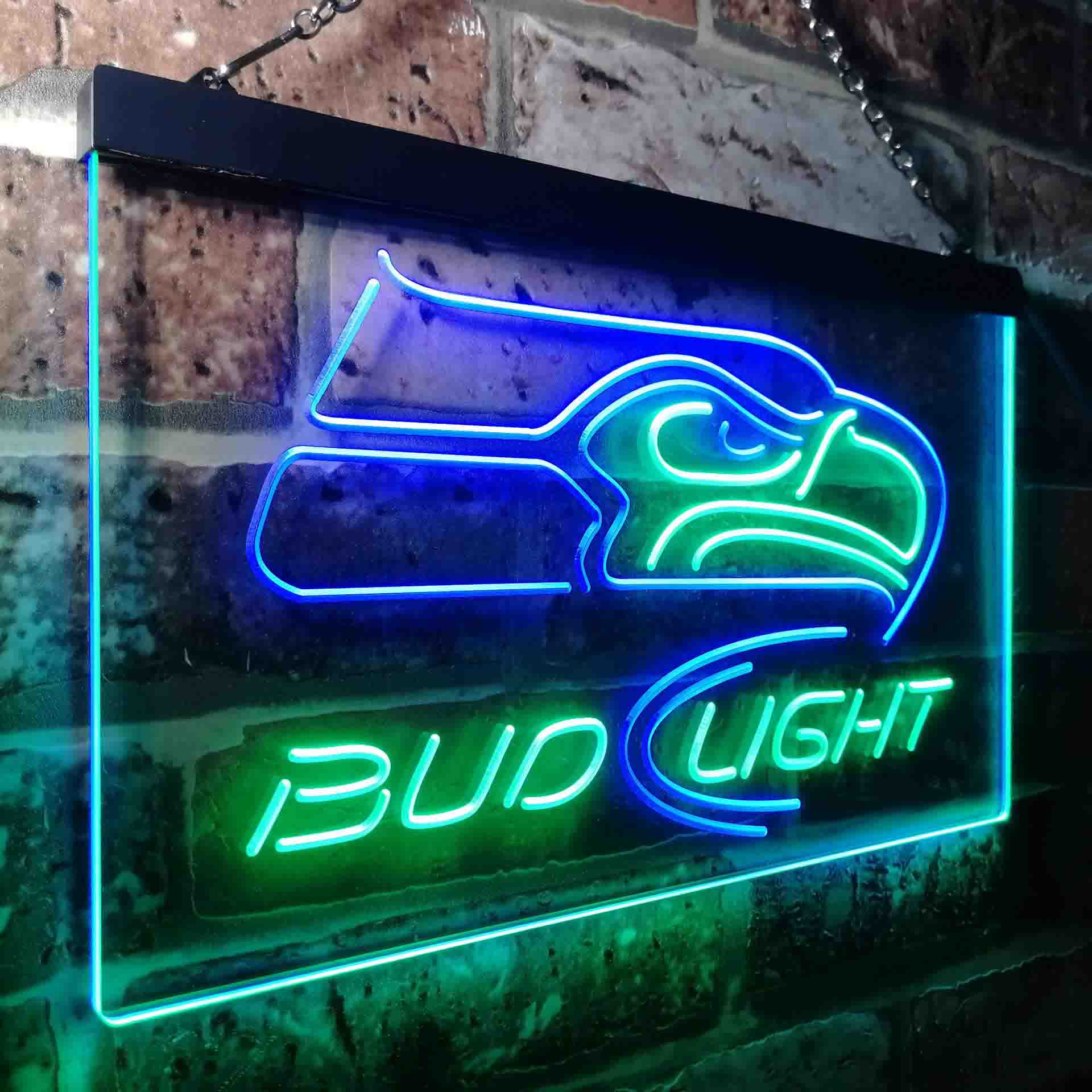 Seattle Seahawks Bud Light Neon-Like LED Light Sign