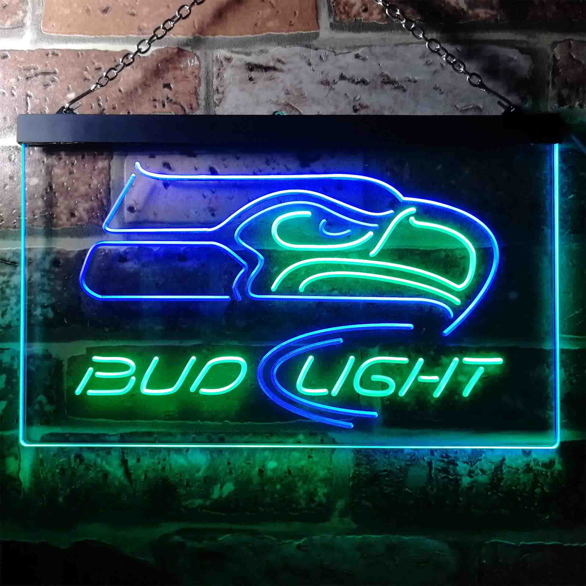 Seattle Seahawks Bud Light Neon-Like LED Light Sign