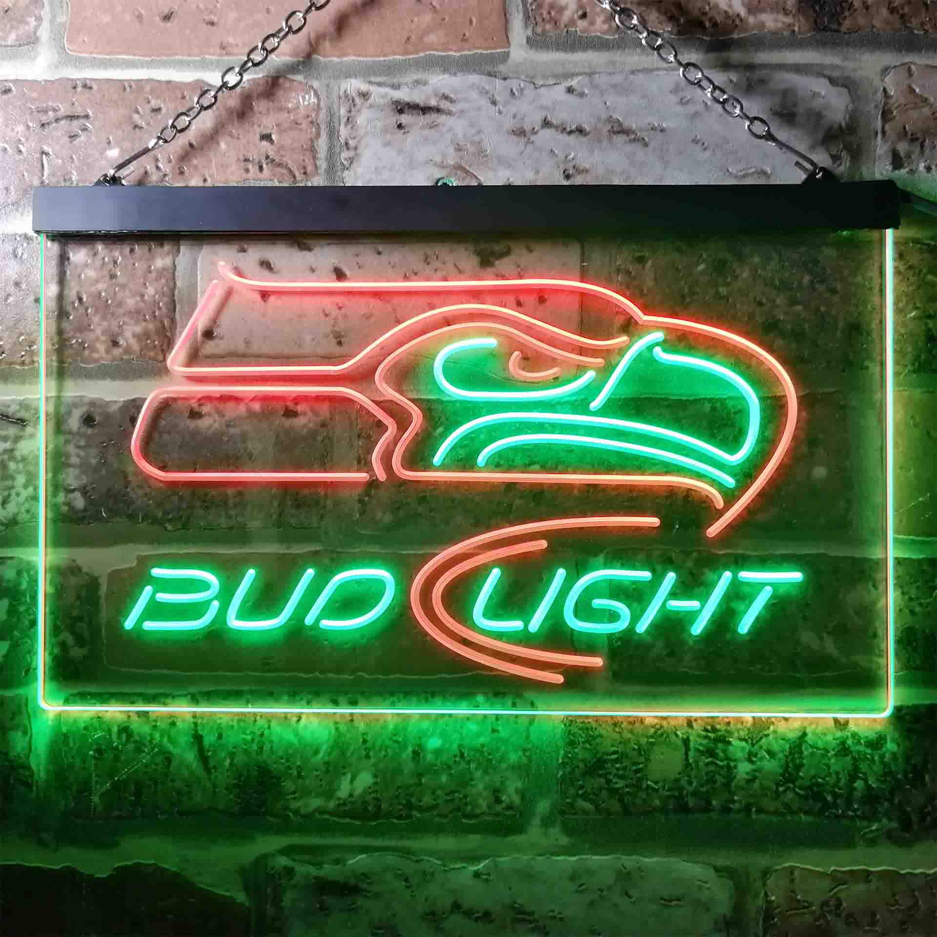 Seattle Seahawks Bud Light Neon-Like LED Light Sign