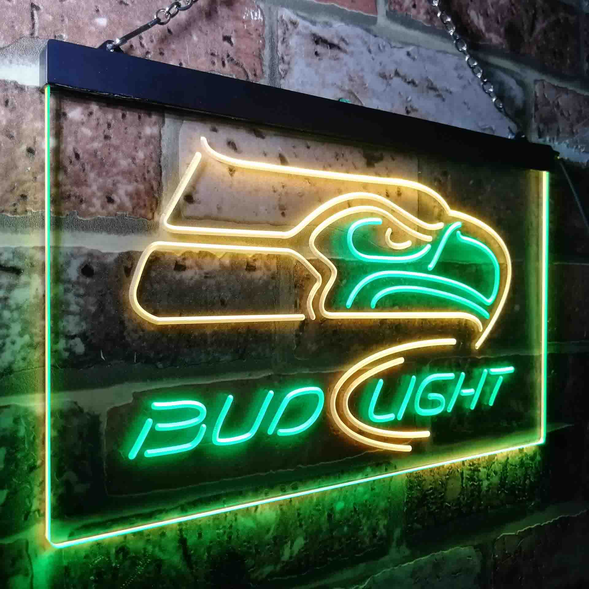 Seattle Seahawks Bud Light Neon-Like LED Light Sign