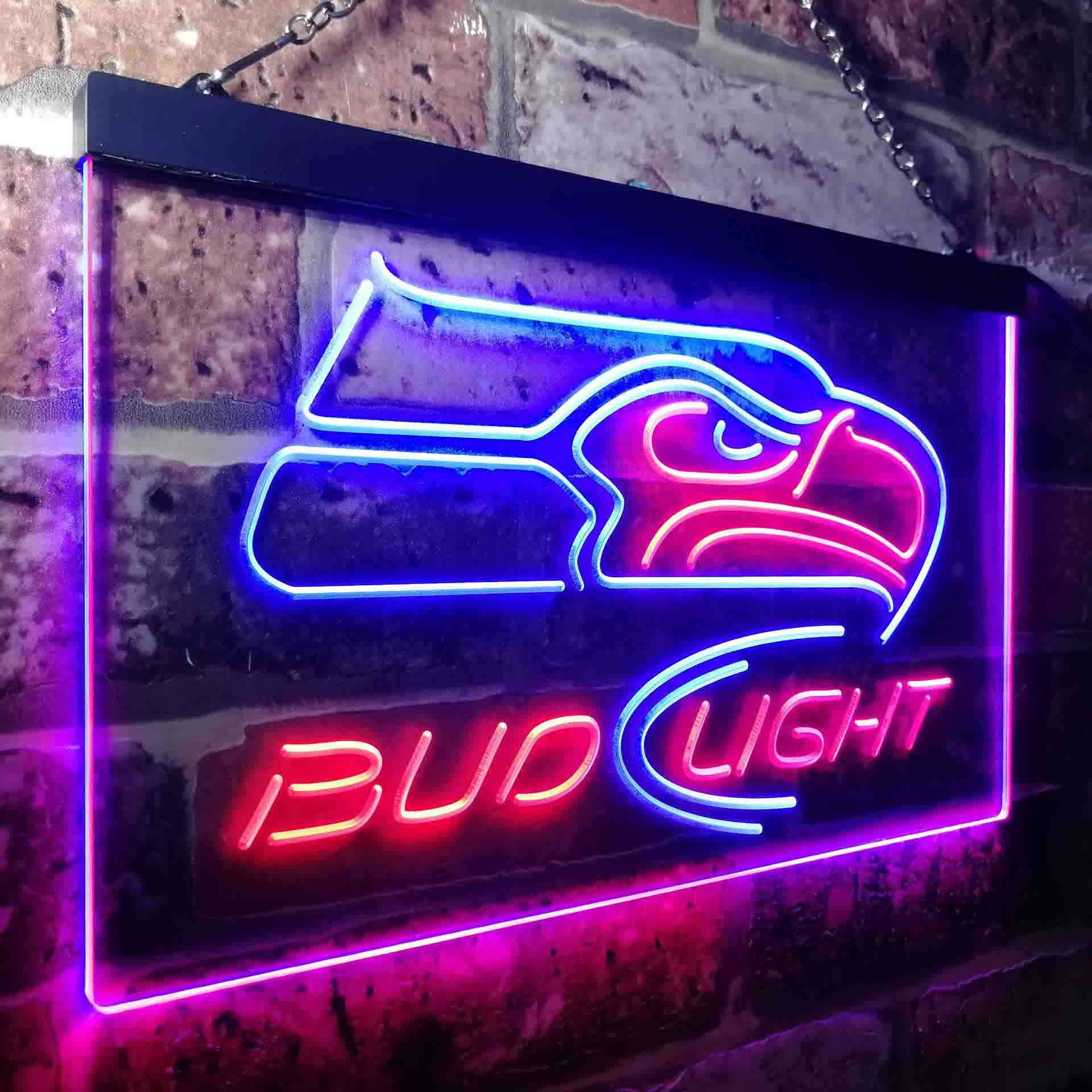 Seattle Seahawks Bud Light Neon-Like LED Light Sign