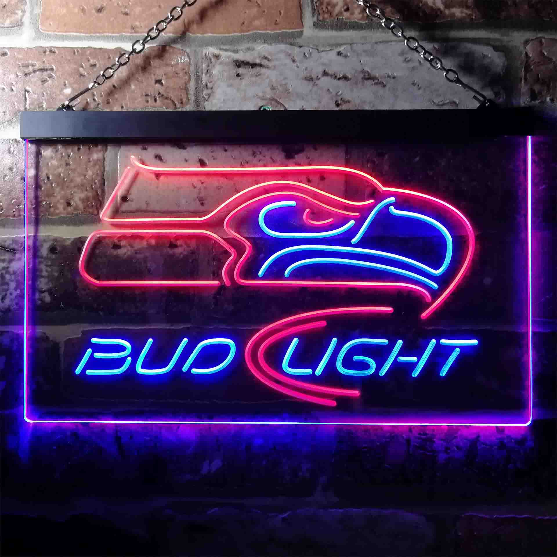 Seattle Seahawks Bud Light Neon-Like LED Light Sign