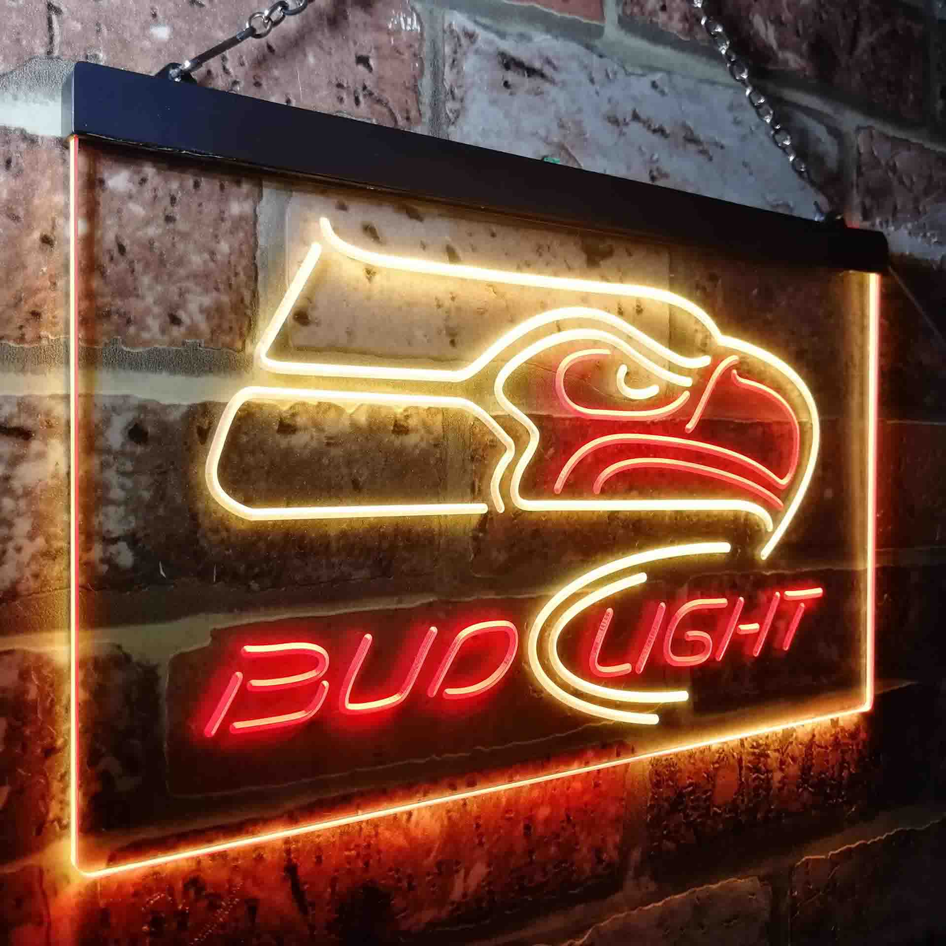 Seattle Seahawks Bud Light Neon-Like LED Light Sign