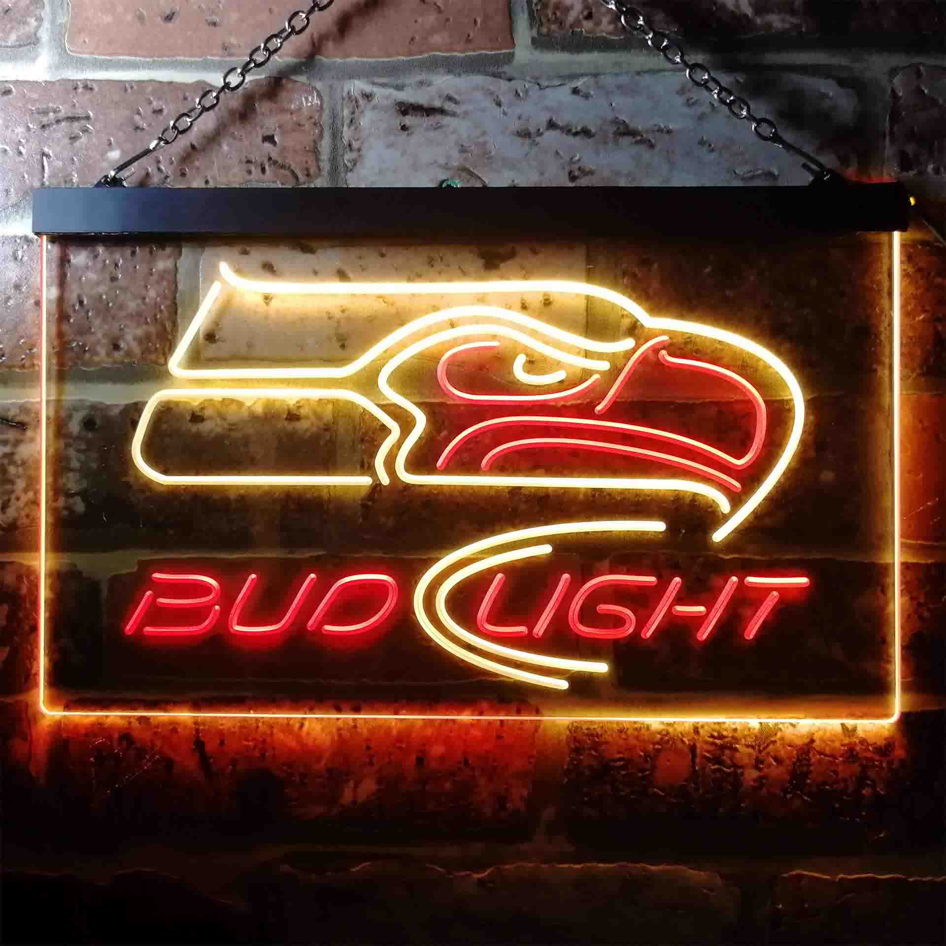 Seattle Seahawks Bud Light Neon-Like LED Light Sign