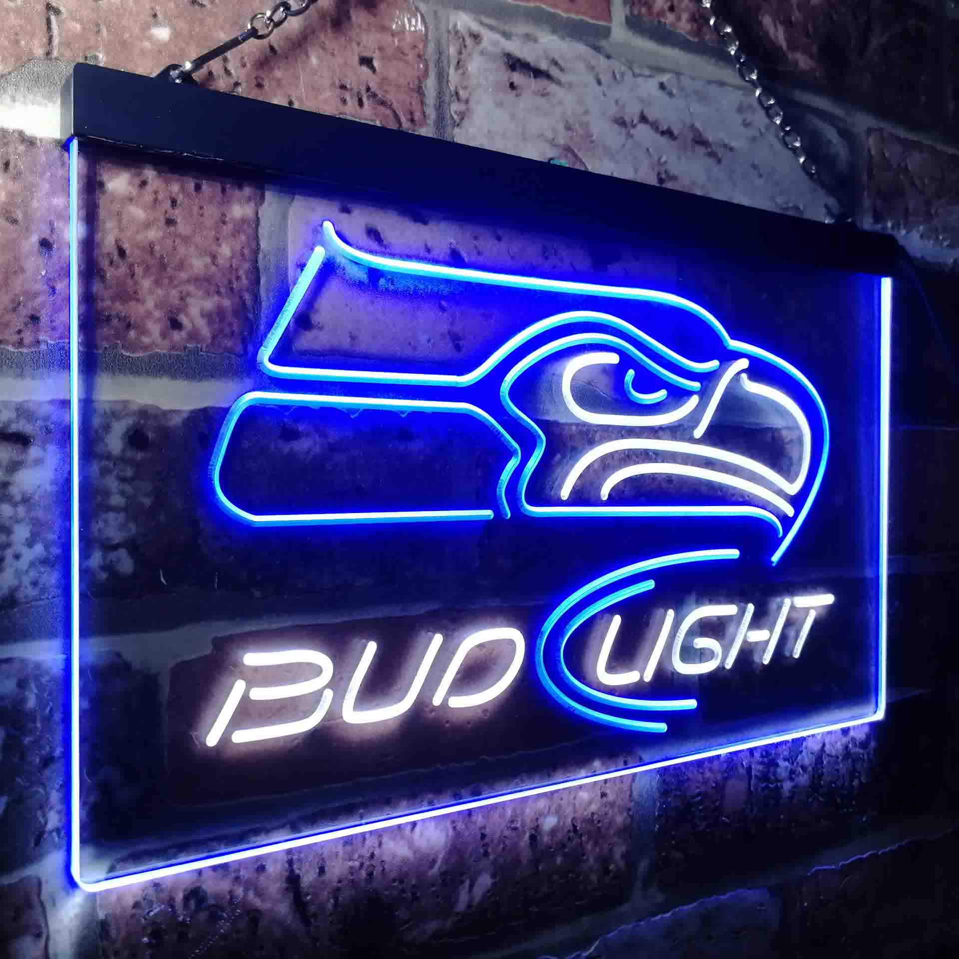 Seattle Seahawks Bud Light Neon-Like LED Light Sign