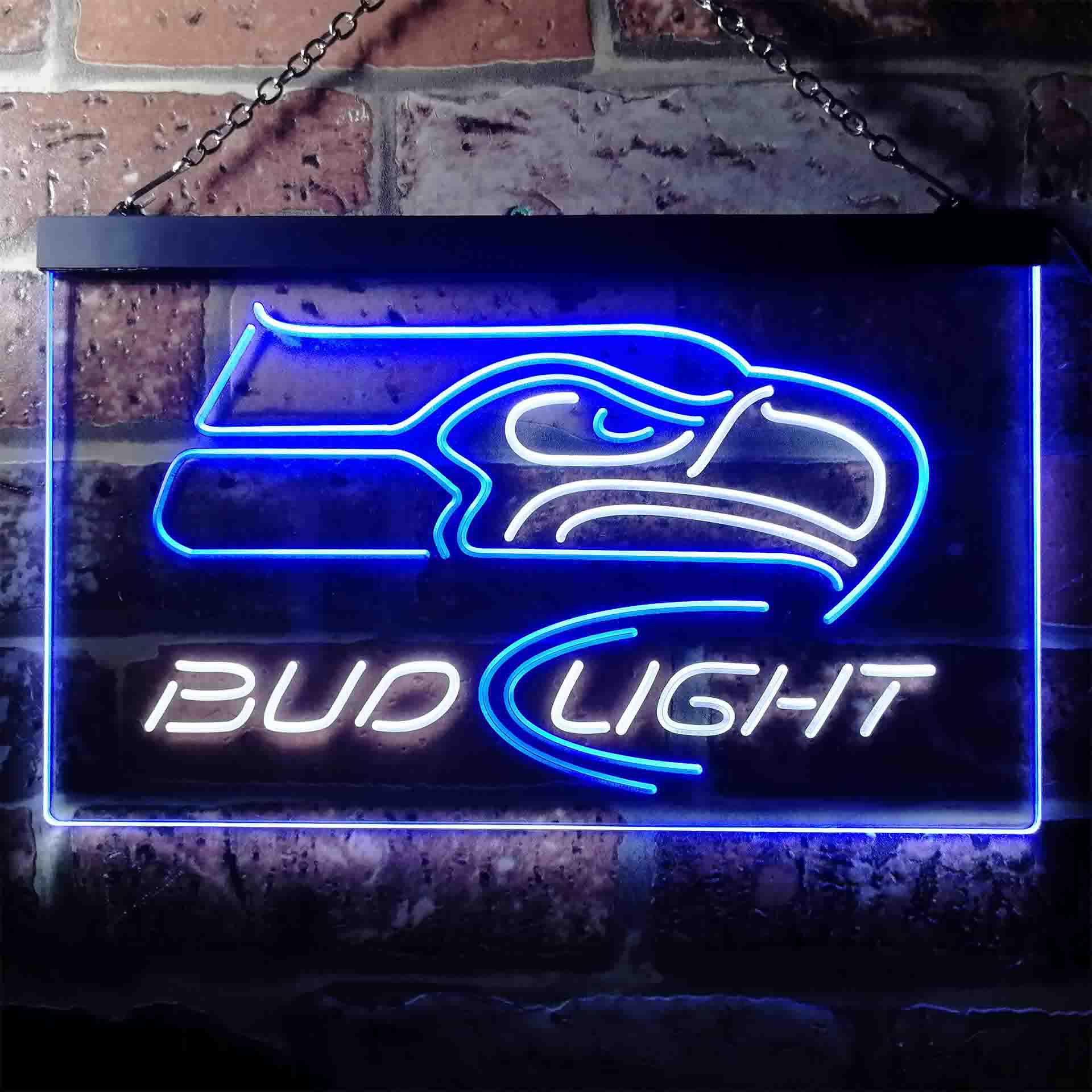 Seattle Seahawks Bud Light Neon-Like LED Light Sign