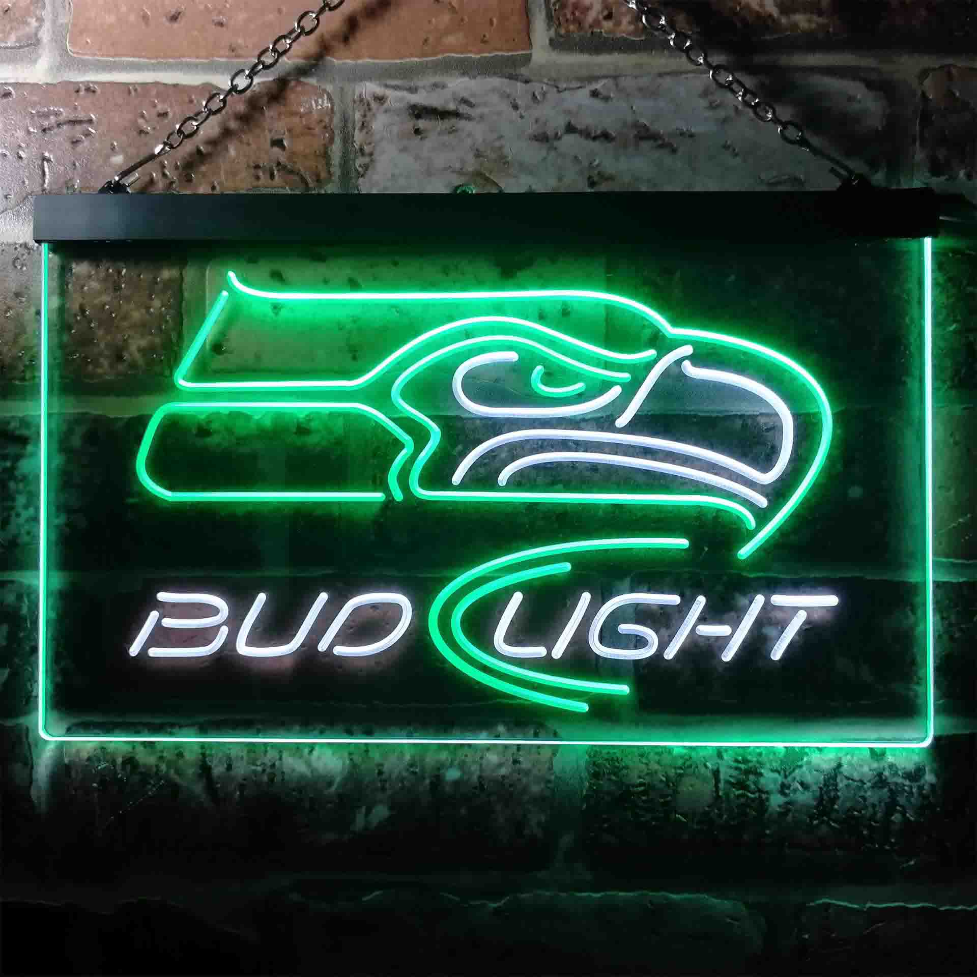 Seattle Seahawks Bud Light Neon-Like LED Light Sign