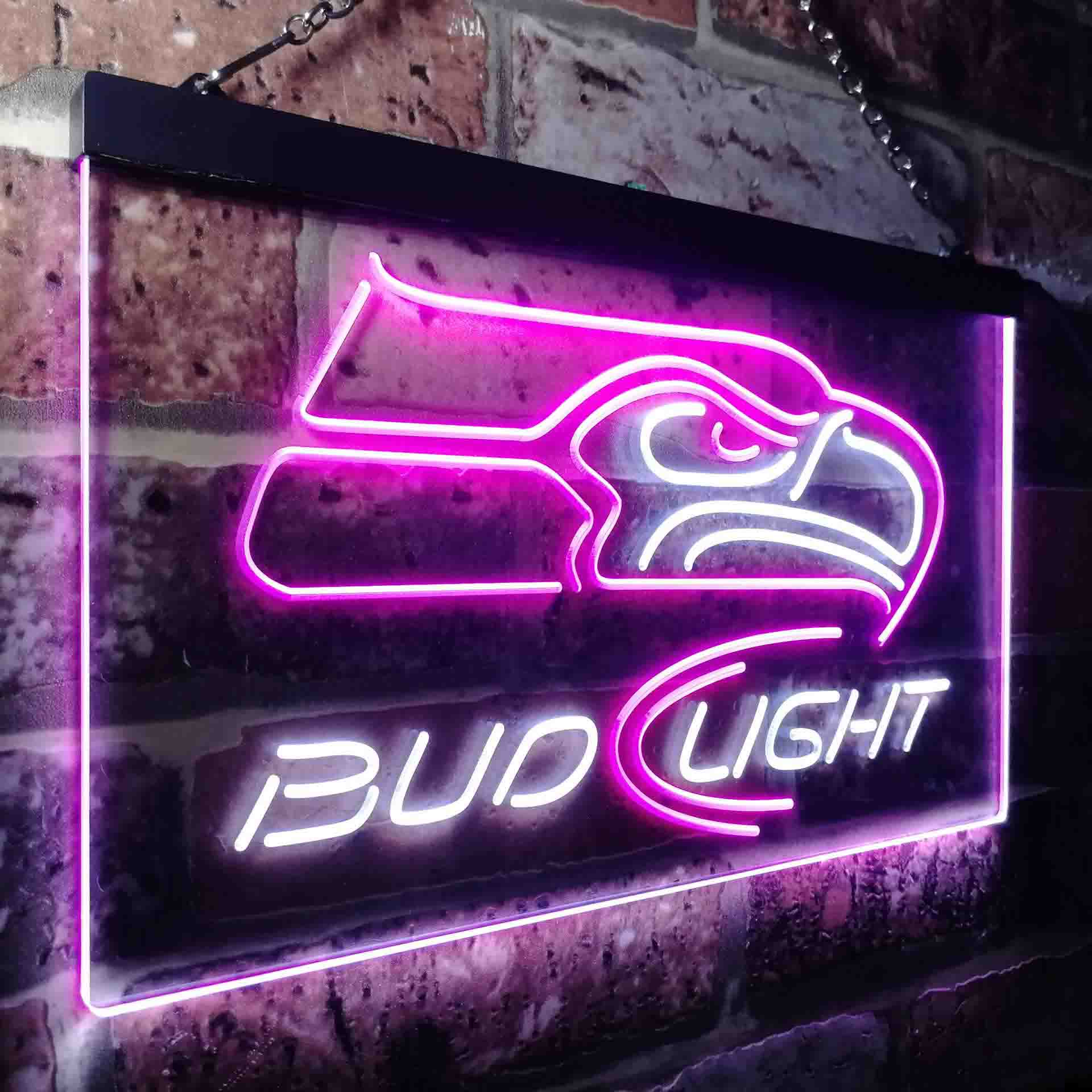 Seattle Seahawks Bud Light Neon-Like LED Light Sign