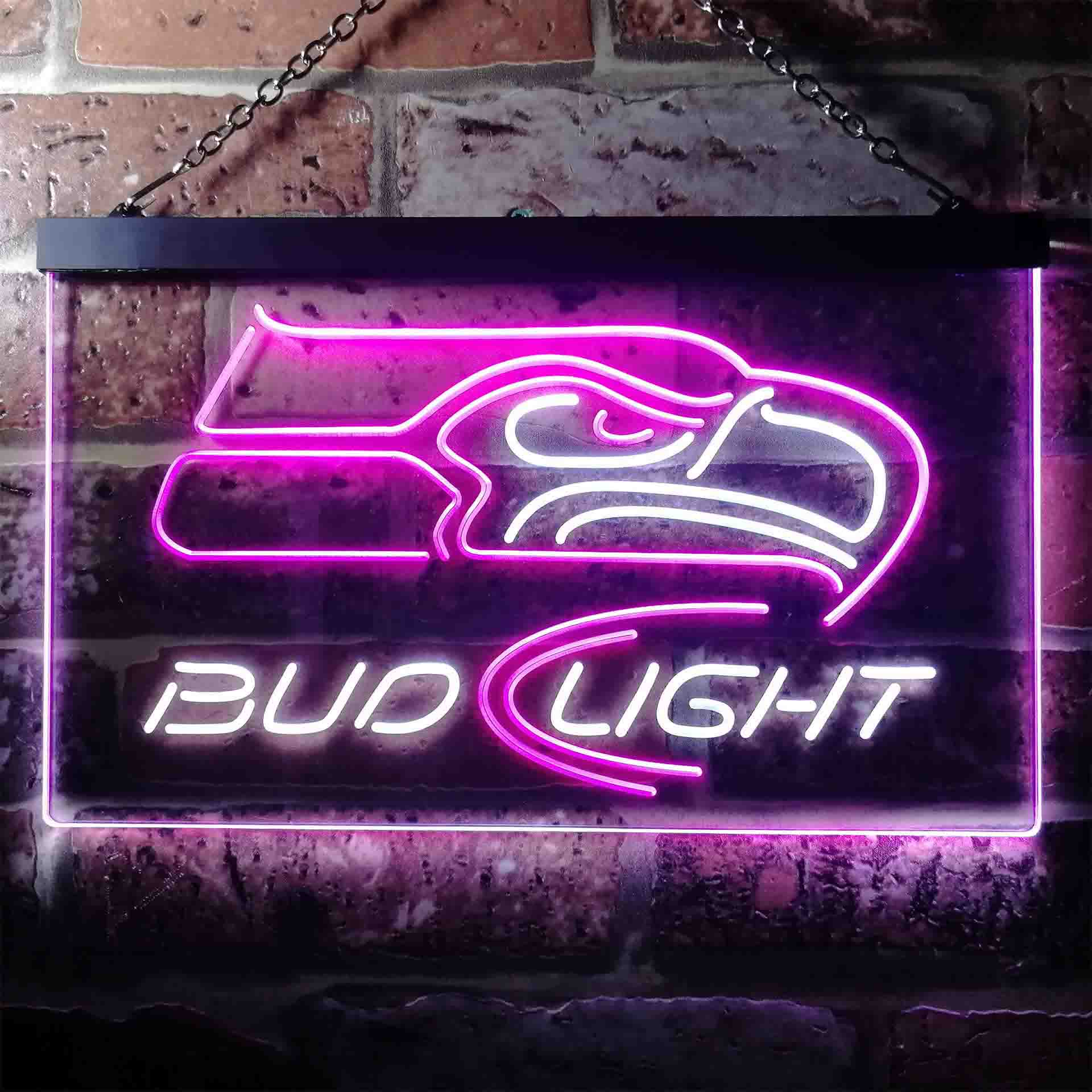 Seattle Seahawks Bud Light Neon-Like LED Light Sign