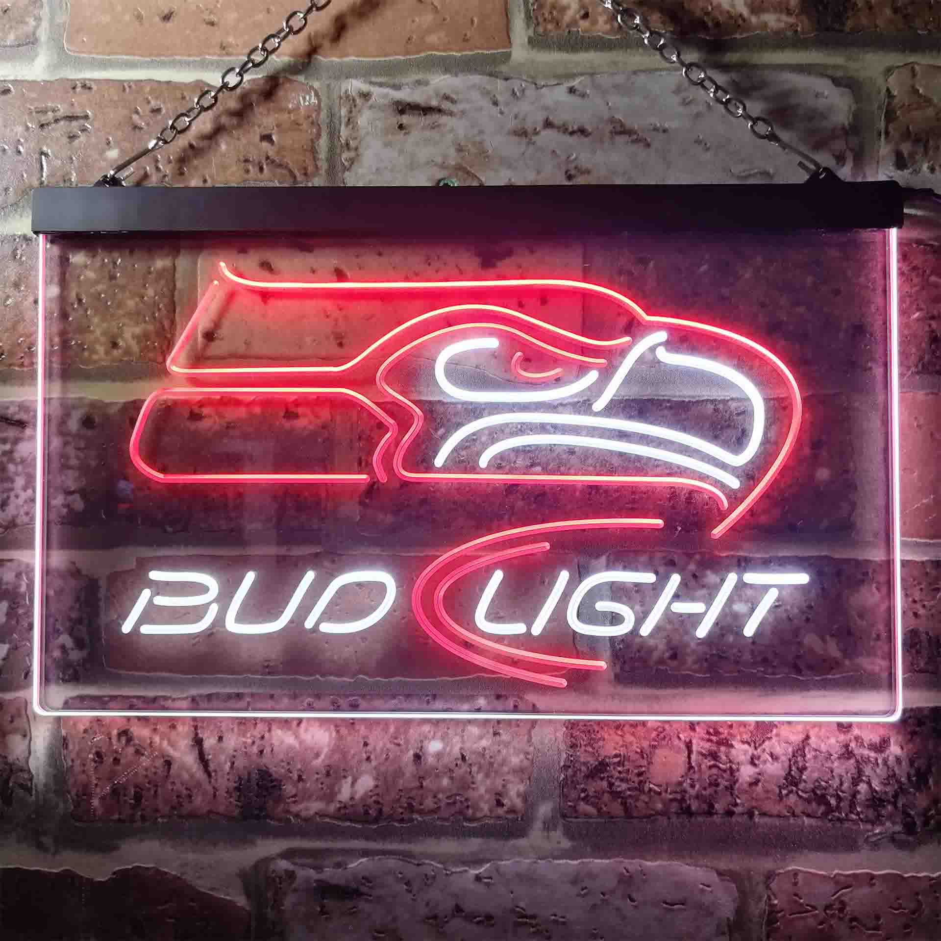 Seattle Seahawks Bud Light Neon-Like LED Light Sign