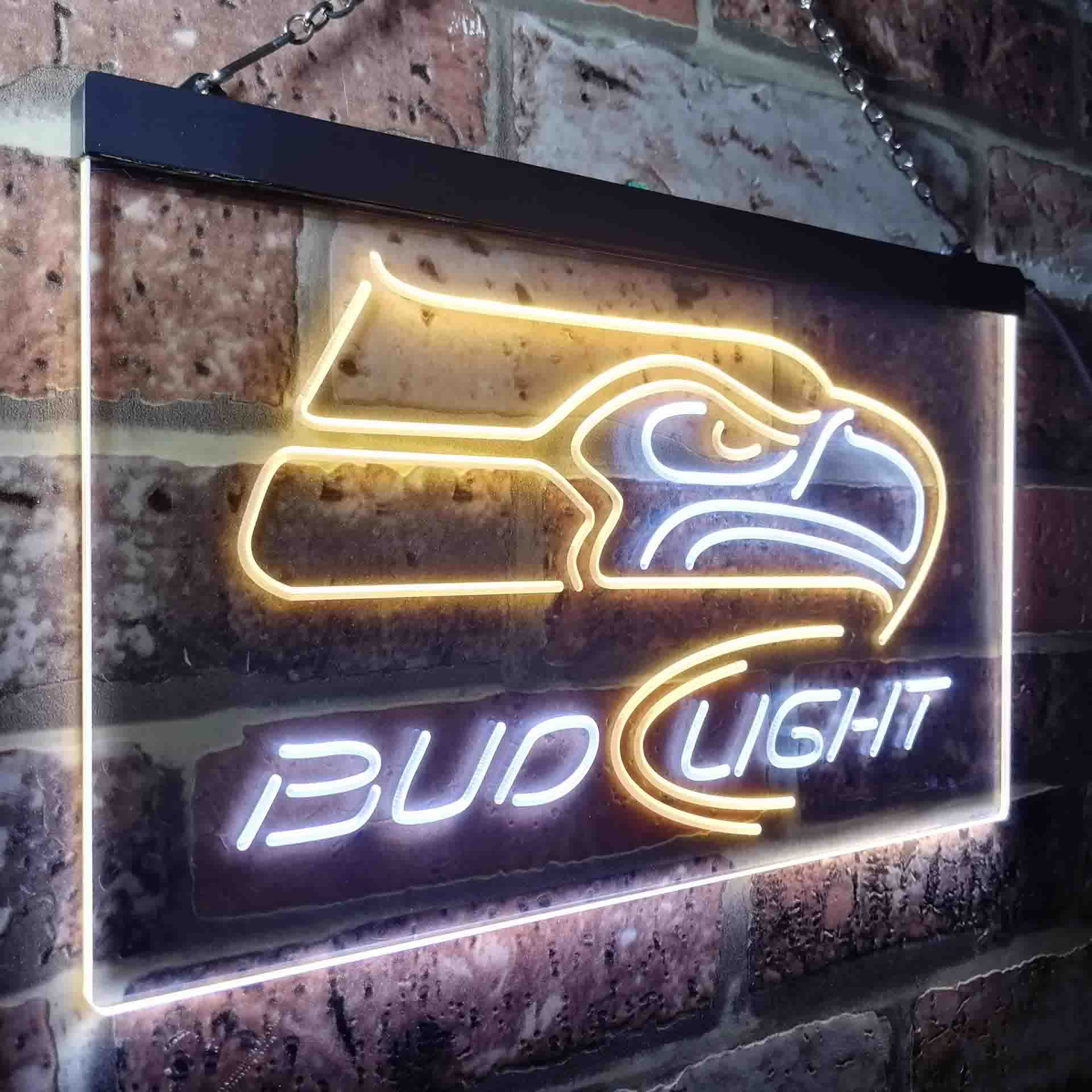 Seattle Seahawks Bud Light Neon-Like LED Light Sign