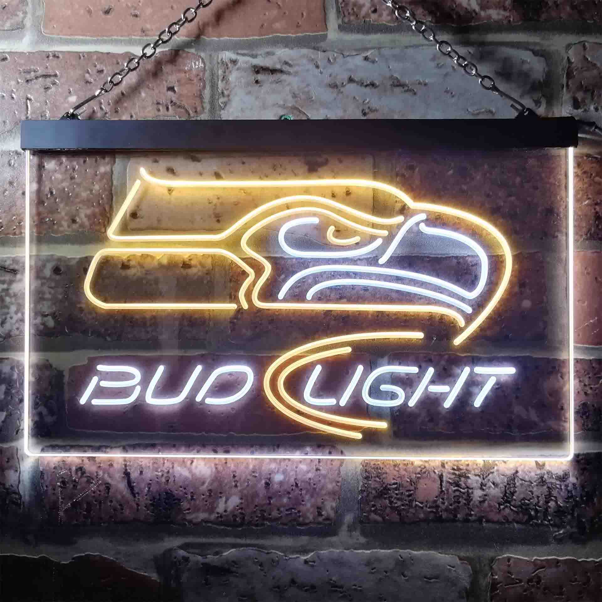 Seattle Seahawks Bud Light Neon-Like LED Light Sign