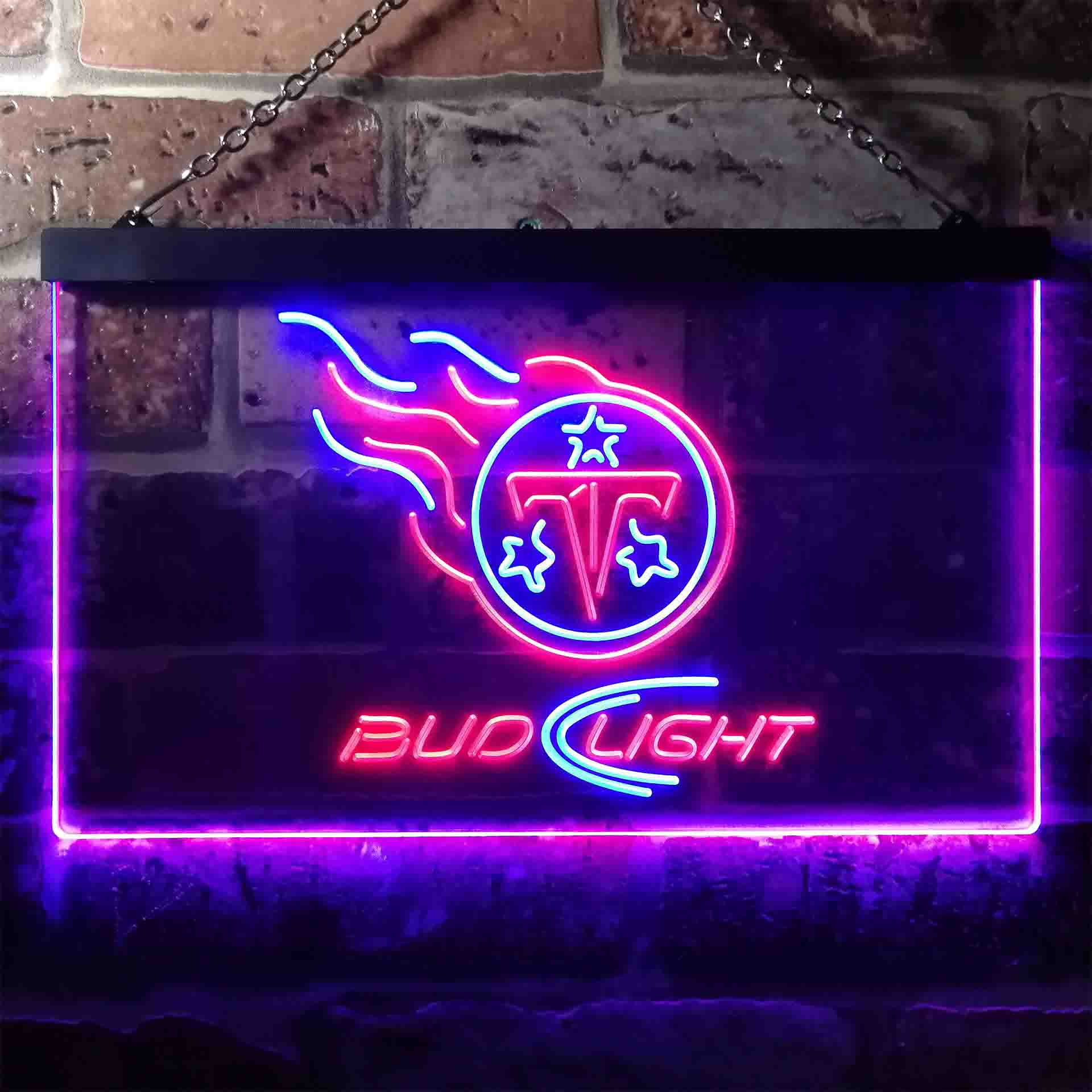 Red Tennessee Titans Bud Light Neon-Like Led Light Sign