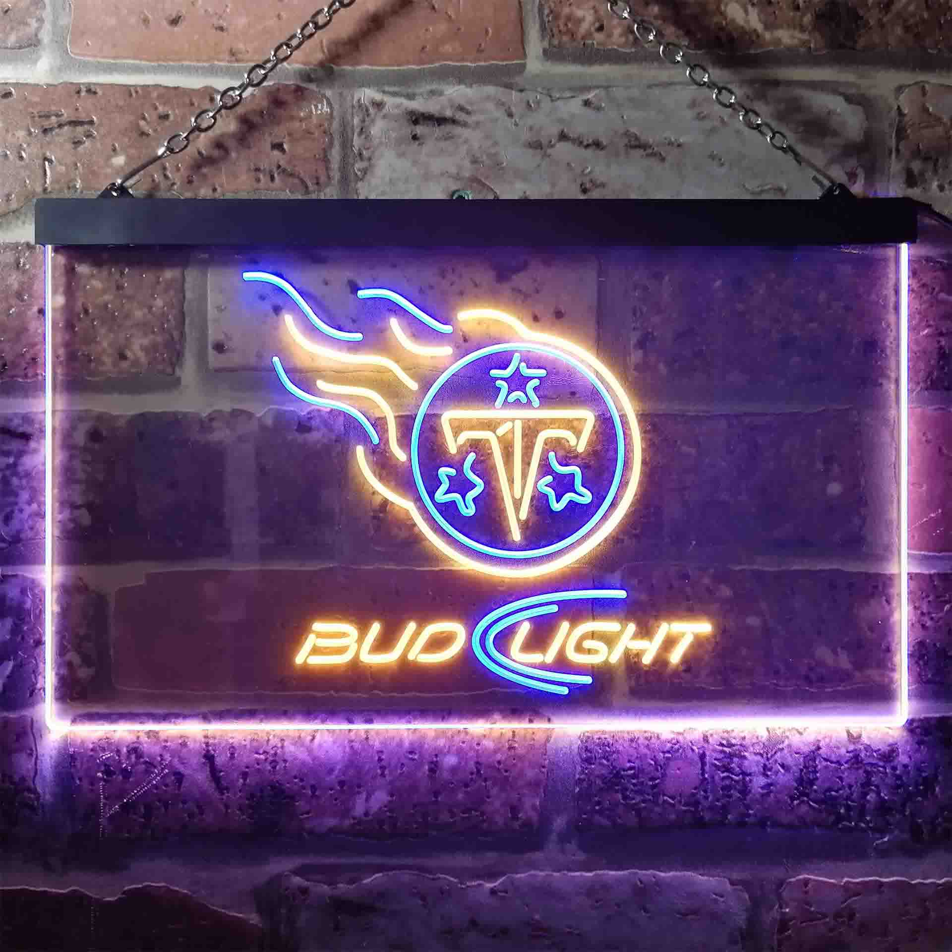 Red Tennessee Titans Bud Light Neon-Like Led Light Sign