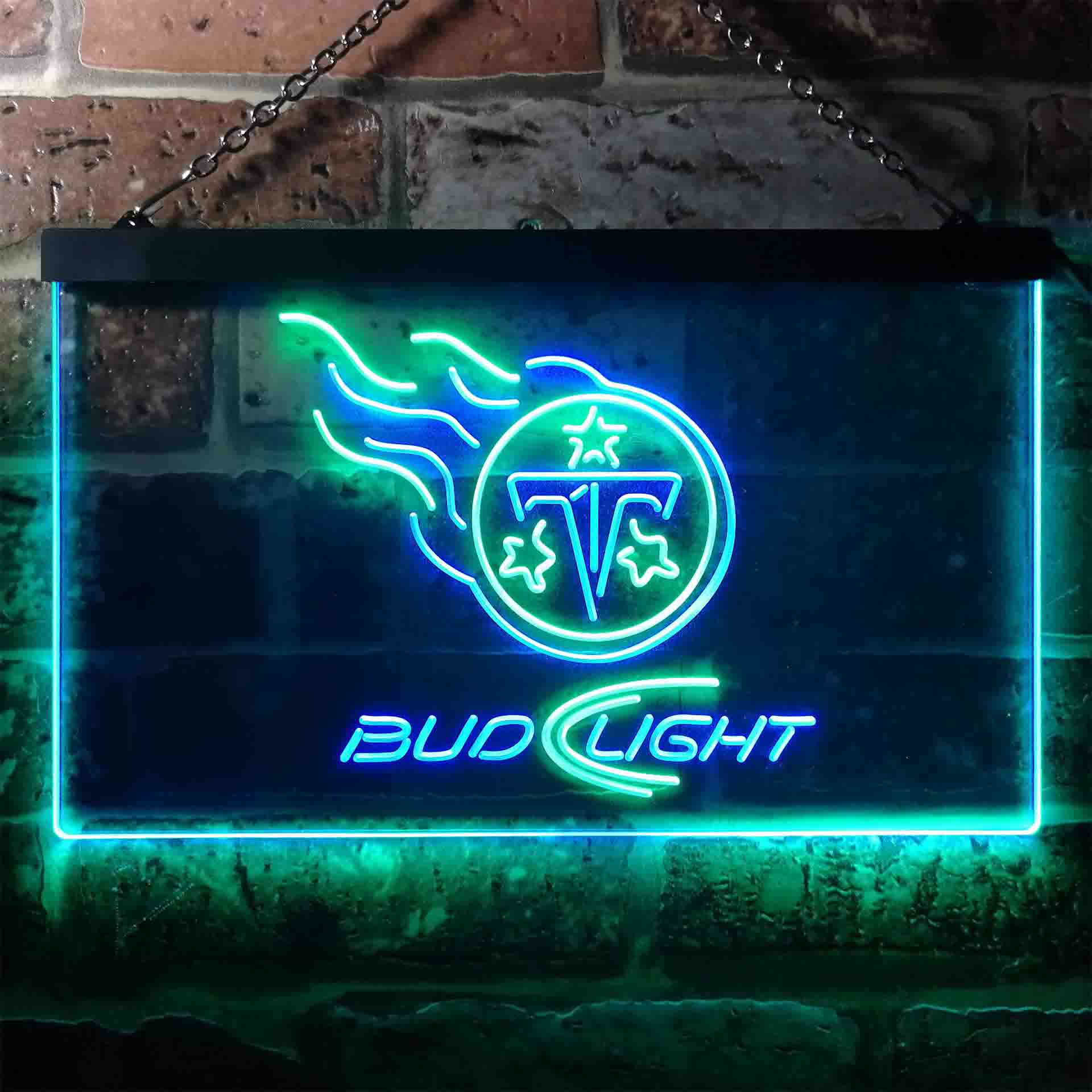 Red Tennessee Titans Bud Light Neon-Like Led Light Sign