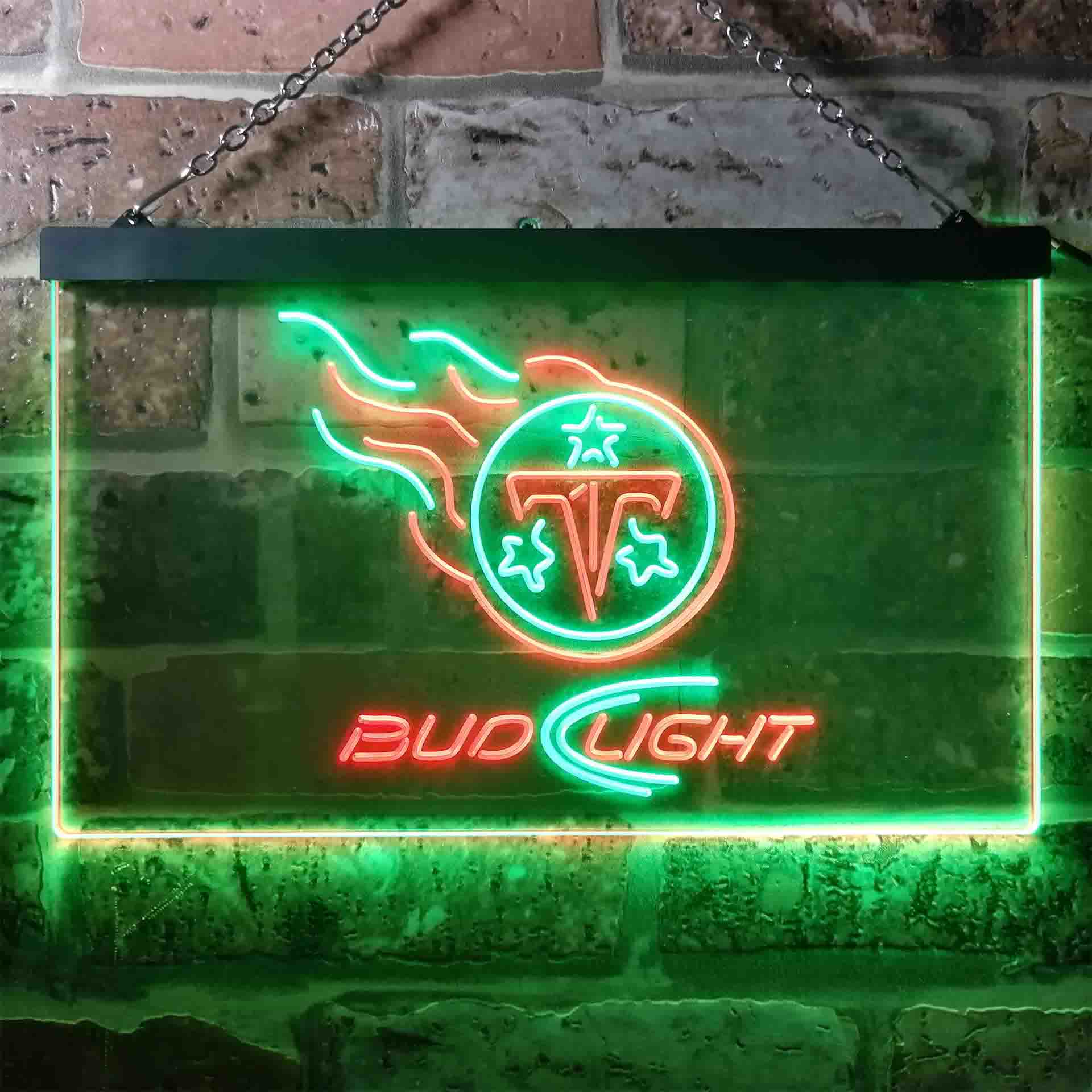 Red Tennessee Titans Bud Light Neon-Like Led Light Sign