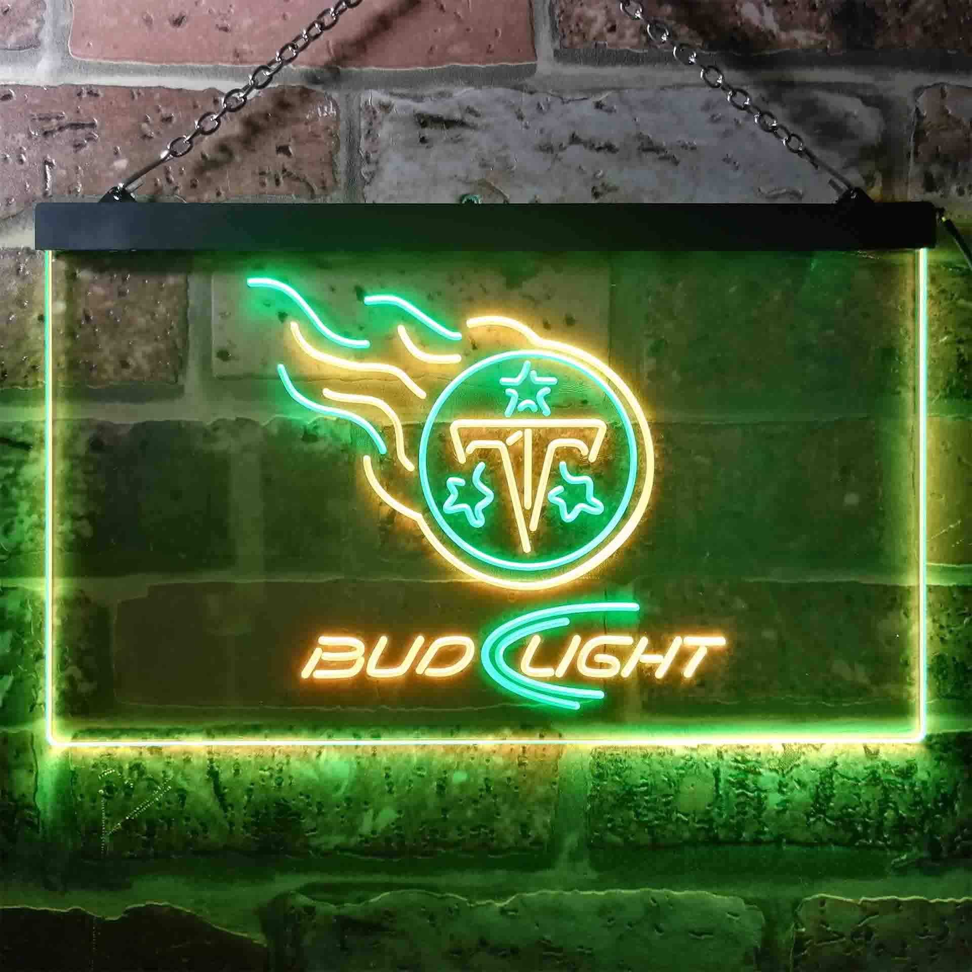 Red Tennessee Titans Bud Light Neon-Like Led Light Sign