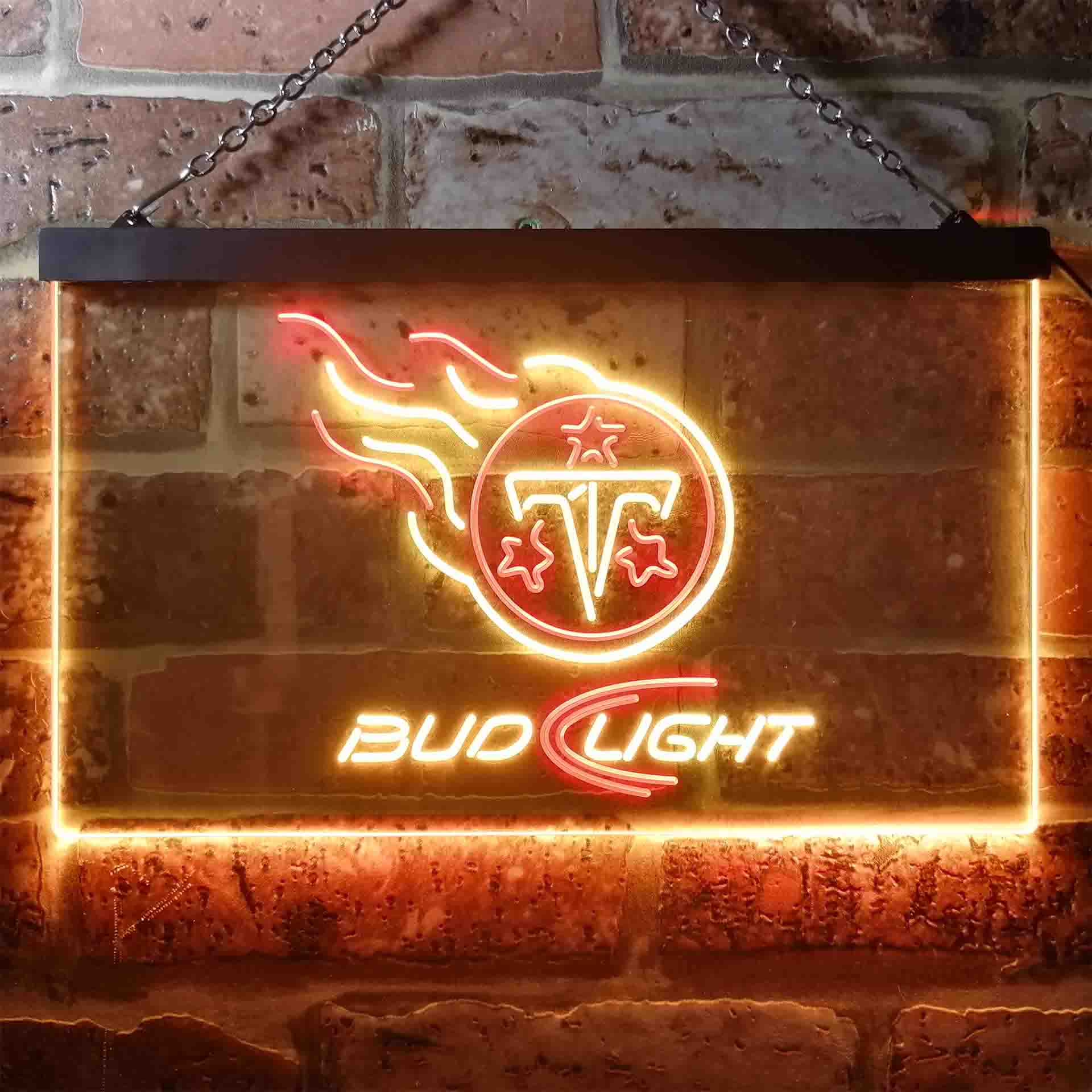 Red Tennessee Titans Bud Light Neon-Like Led Light Sign