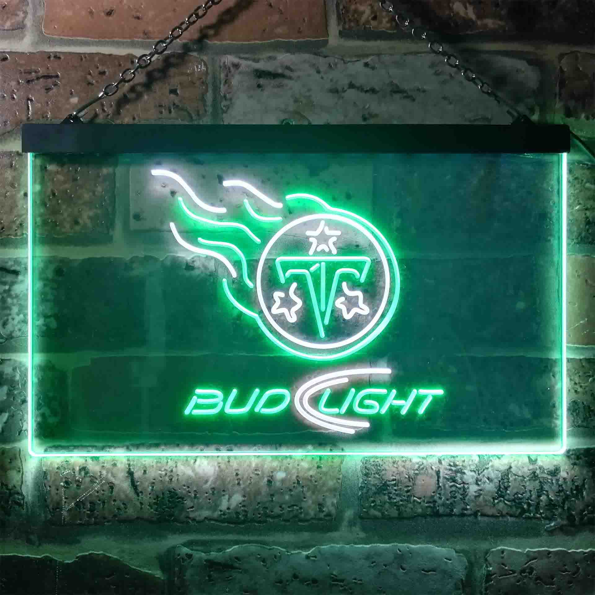 Red Tennessee Titans Bud Light Neon-Like Led Light Sign