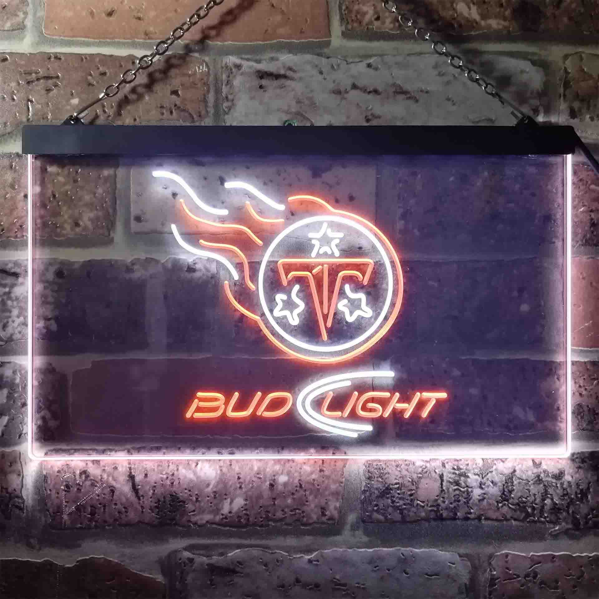 Red Tennessee Titans Bud Light Neon-Like Led Light Sign