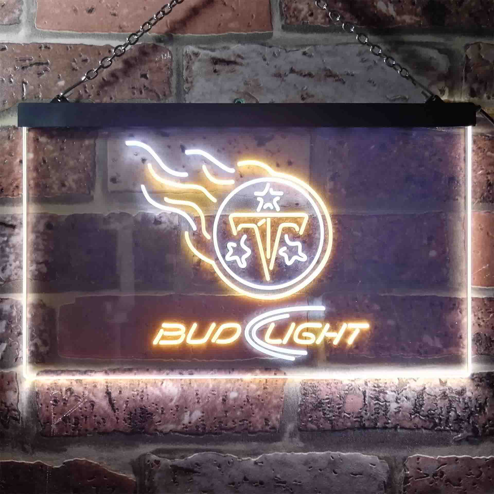 Red Tennessee Titans Bud Light Neon-Like Led Light Sign