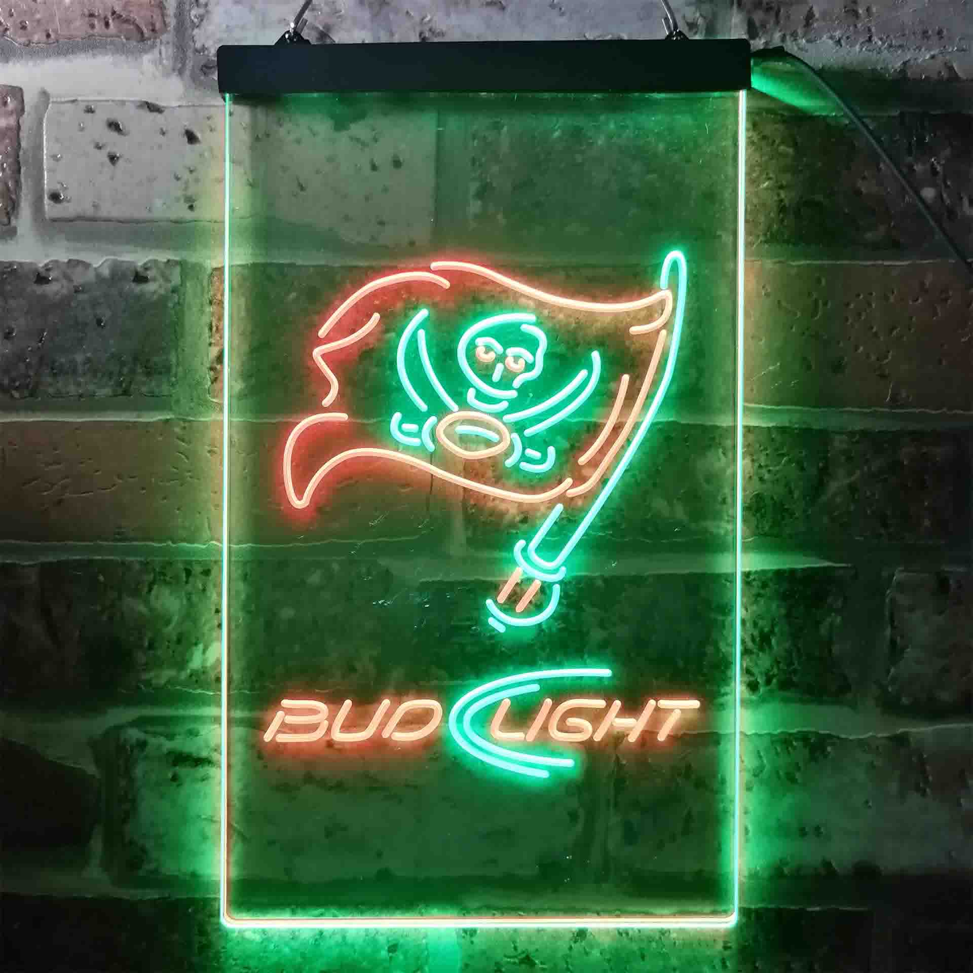 Bud Light Tampa Bay Buccaneers Dual Color LED Neon Sign ProLedSign