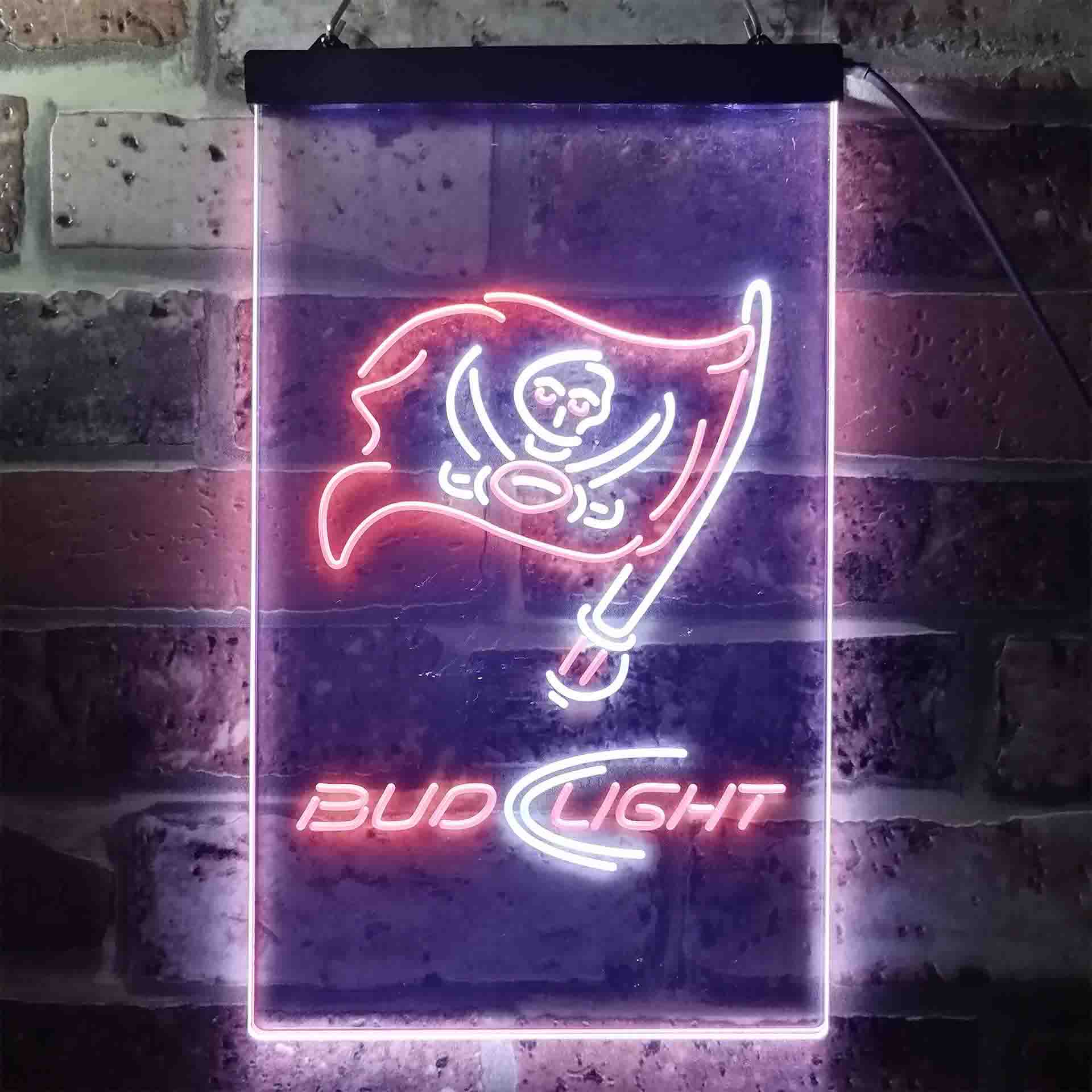 Bud Light Tampa Bay Buccaneers Dual Color LED Neon Sign ProLedSign